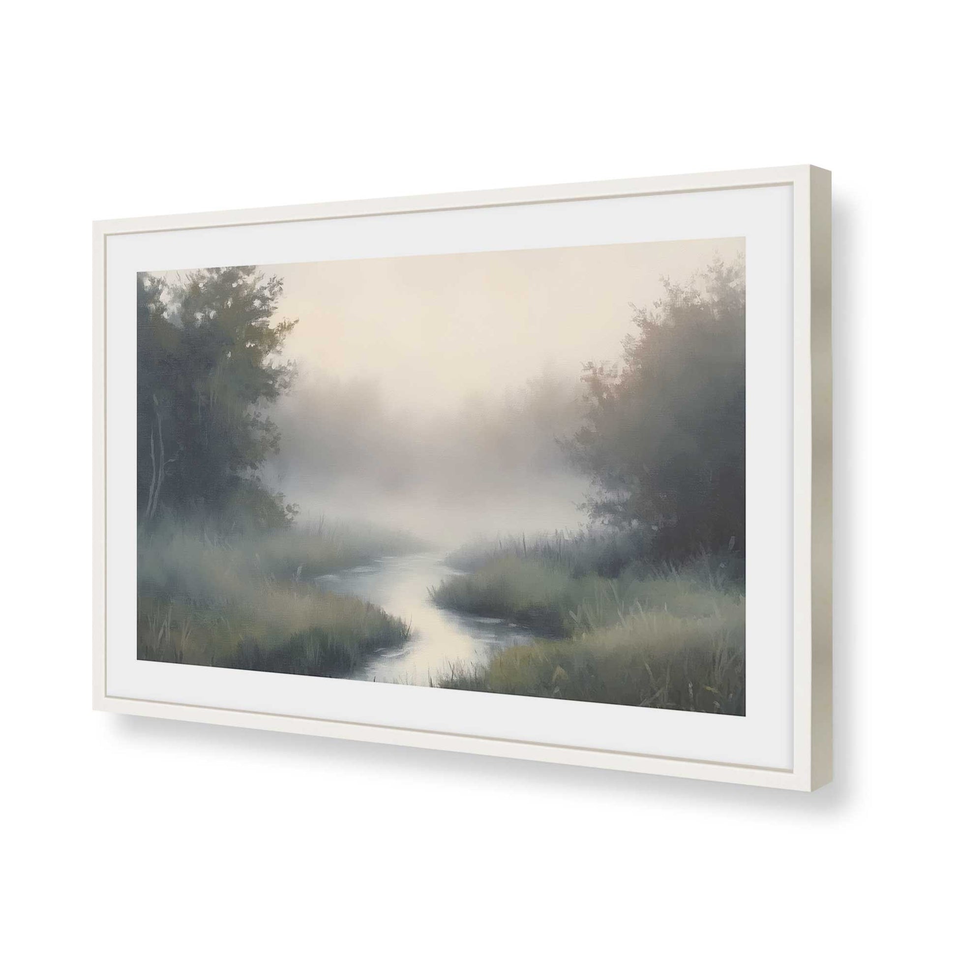 [Color:Opaque White], Picture of art in a Opaque White frame of the corner