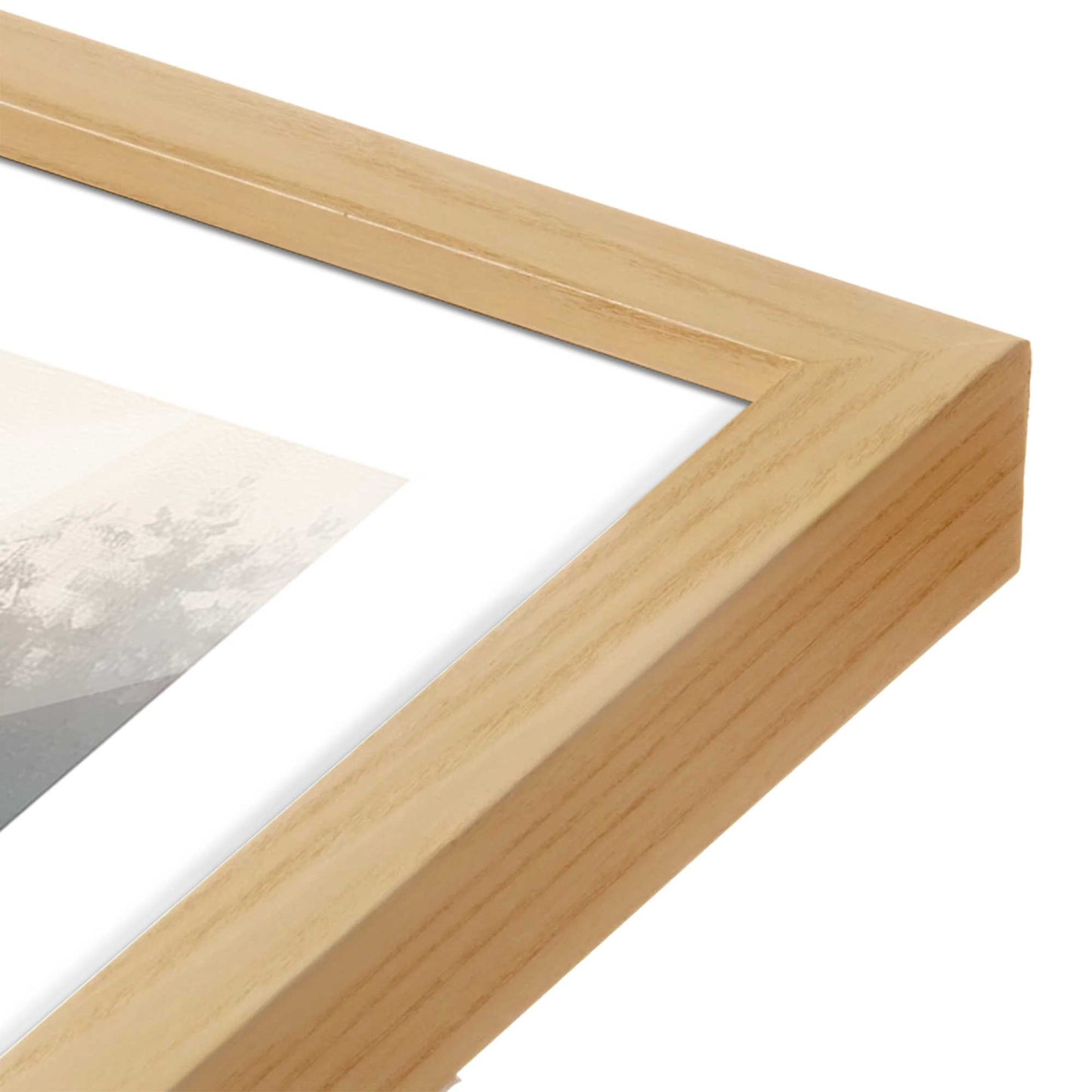 [Color:American Maple], Picture of art in a American Maple frame at an angle
