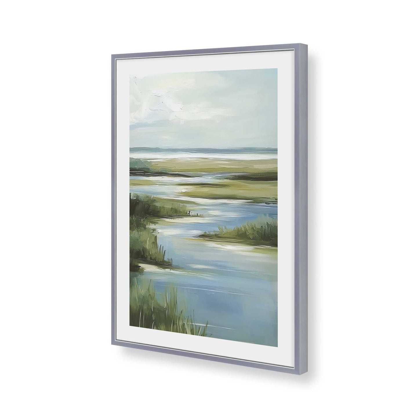 [Color:Polished Chrome], Picture of art in a Polished Chrome frame of the corner
