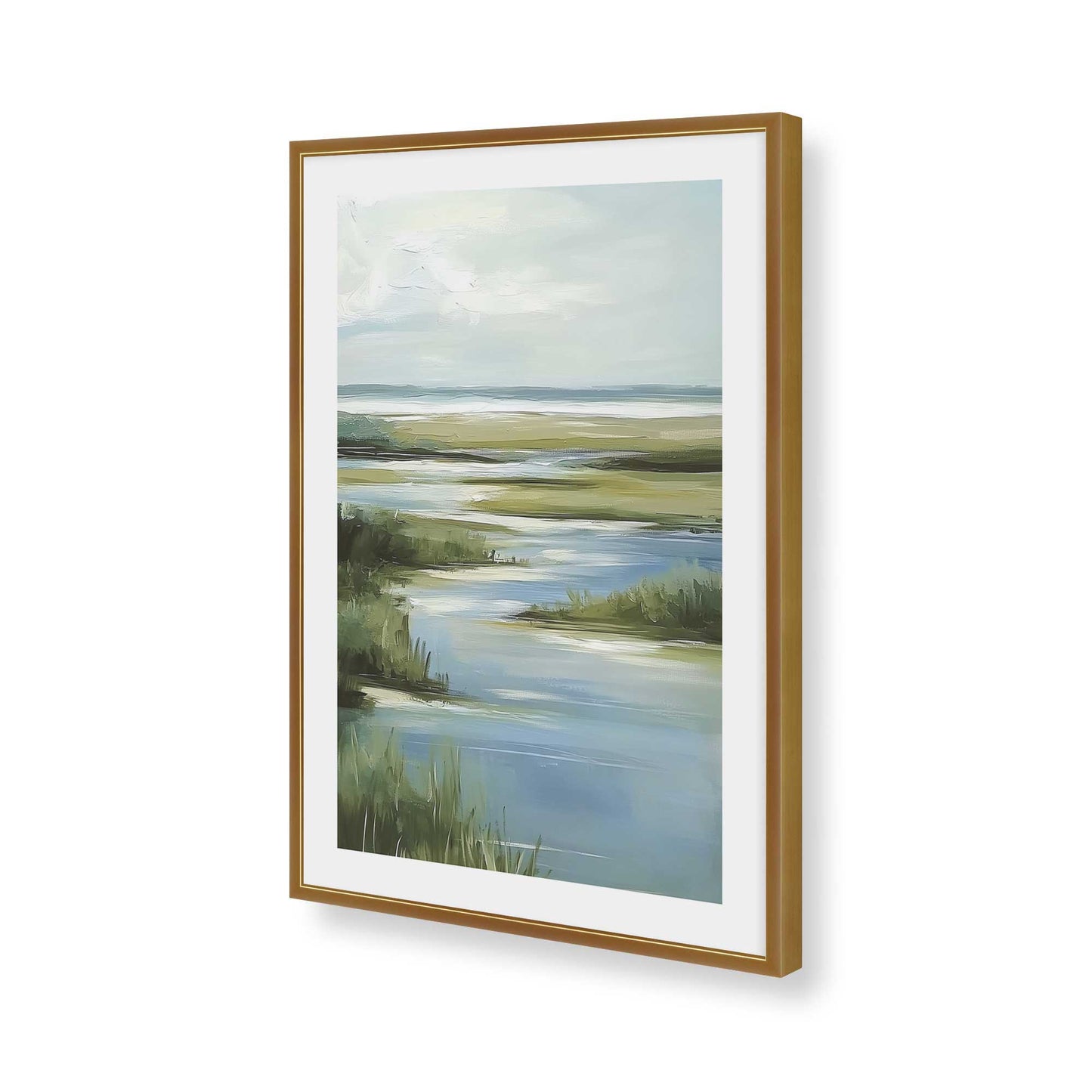 [Color:Polished Gold], Picture of art in a Polished Gold frame of the corner