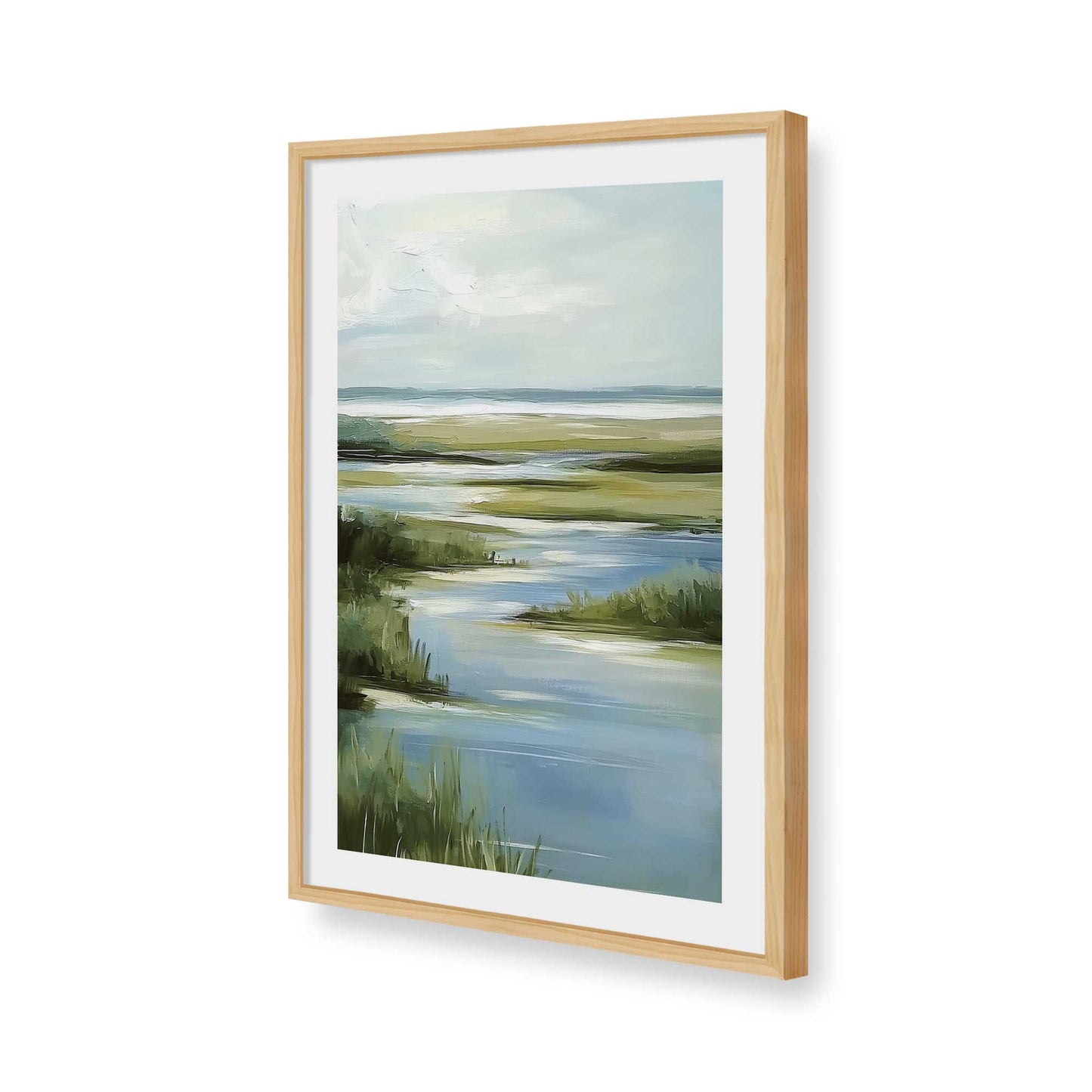 [Color:American Maple], Picture of art in a American Maple frame of the corner