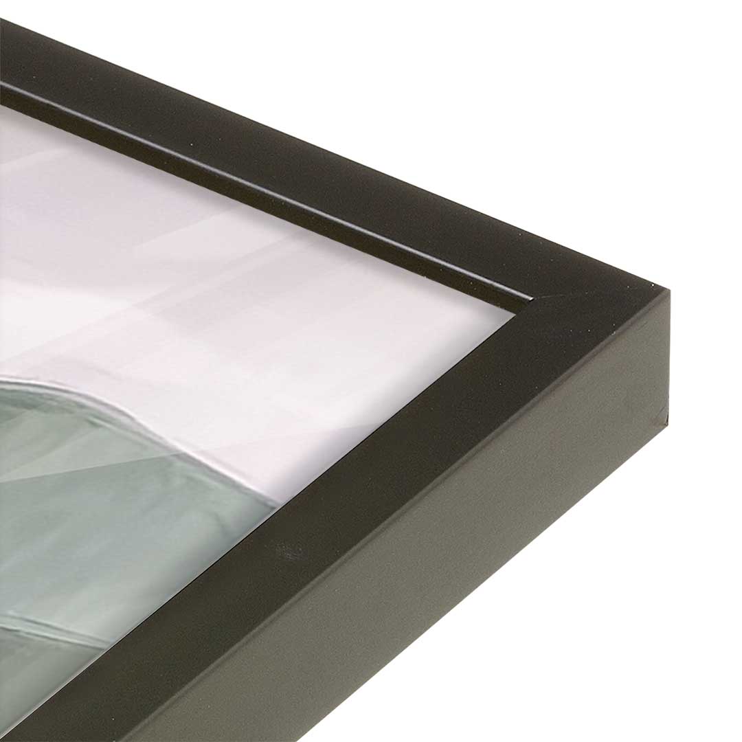 [Color:Satin Black], Picture of art in a Satin Black frame at an angle