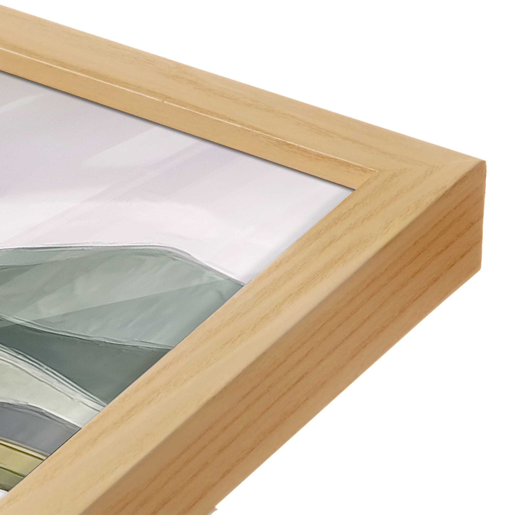 [Color:American Maple], Picture of art in a American Maple frame at an angle