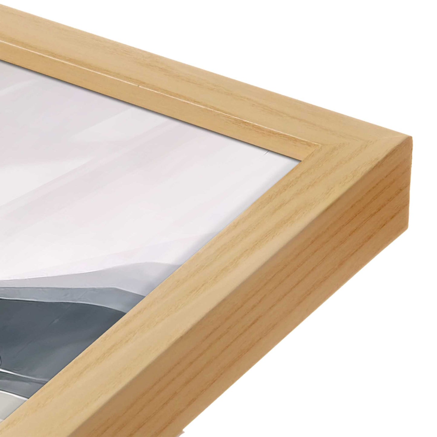 [Color:American Maple], Picture of art in a American Maple frame at an angle