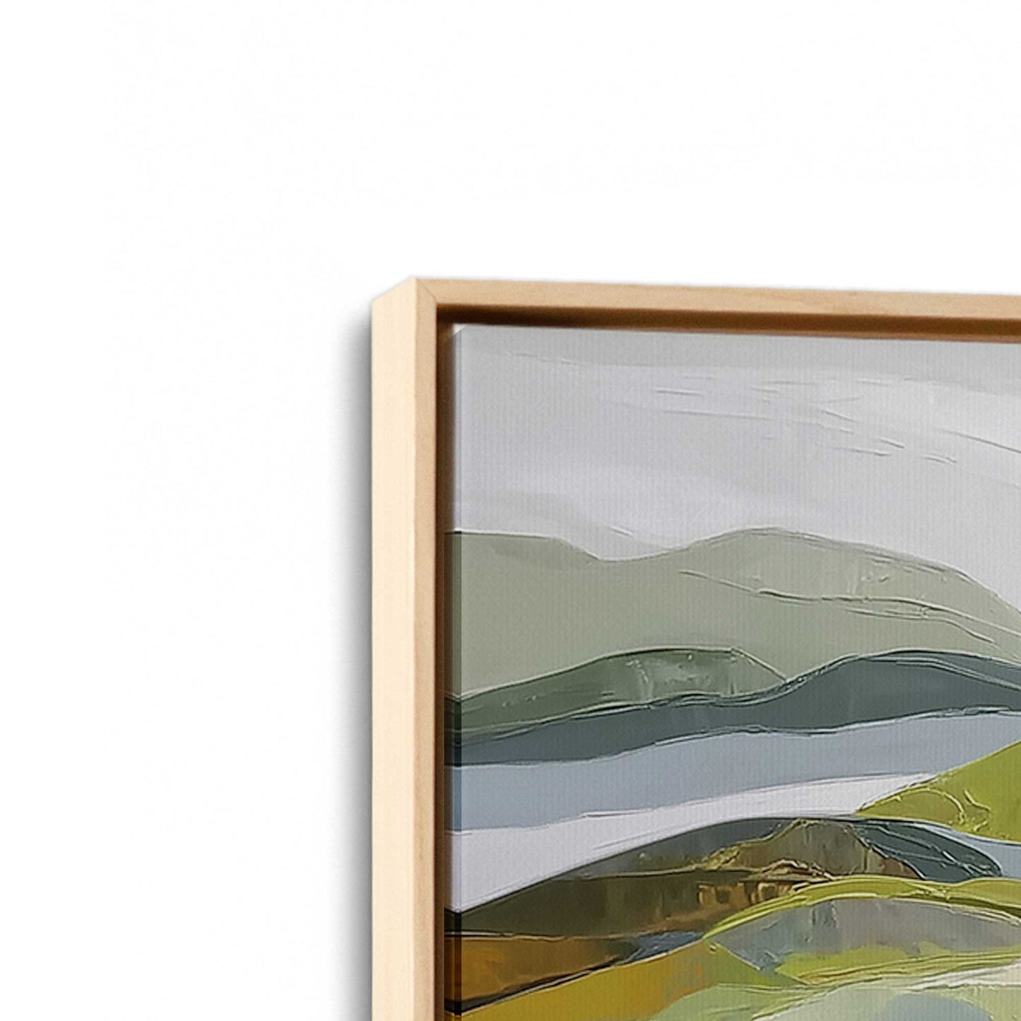 [Color:American Maple], Picture of art in a American Maple frame at an angle