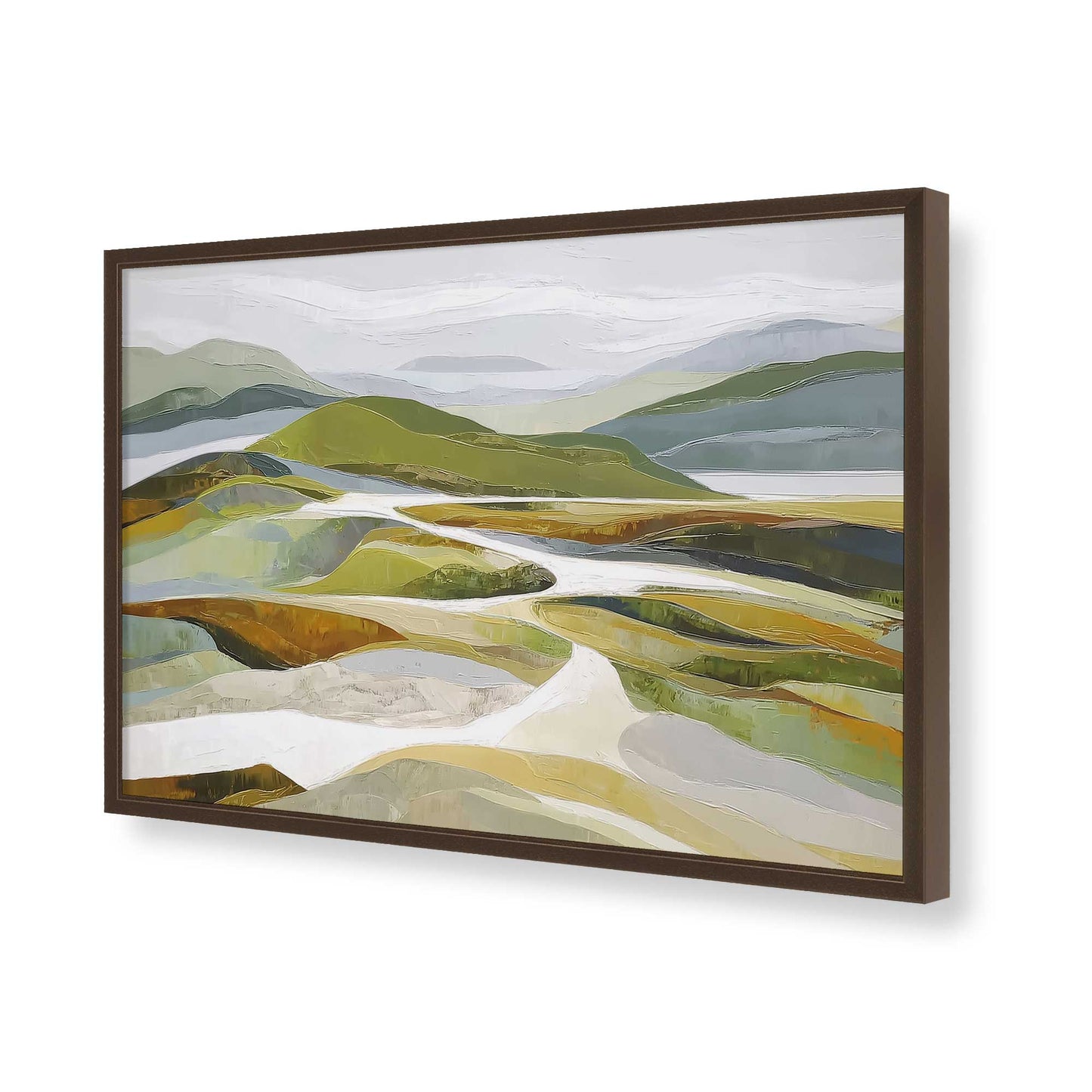 [Color:Brown], Picture of art in a Brown frame of the corner