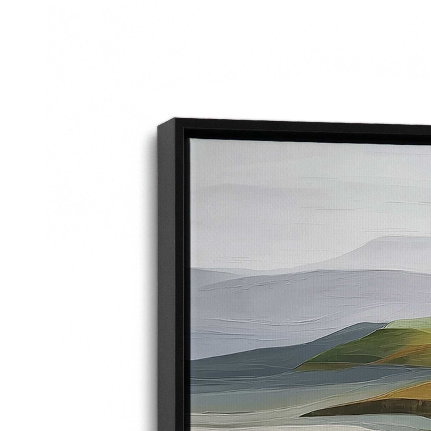 [Color:Satin Black], Picture of art in a Satin Black frame at an angle