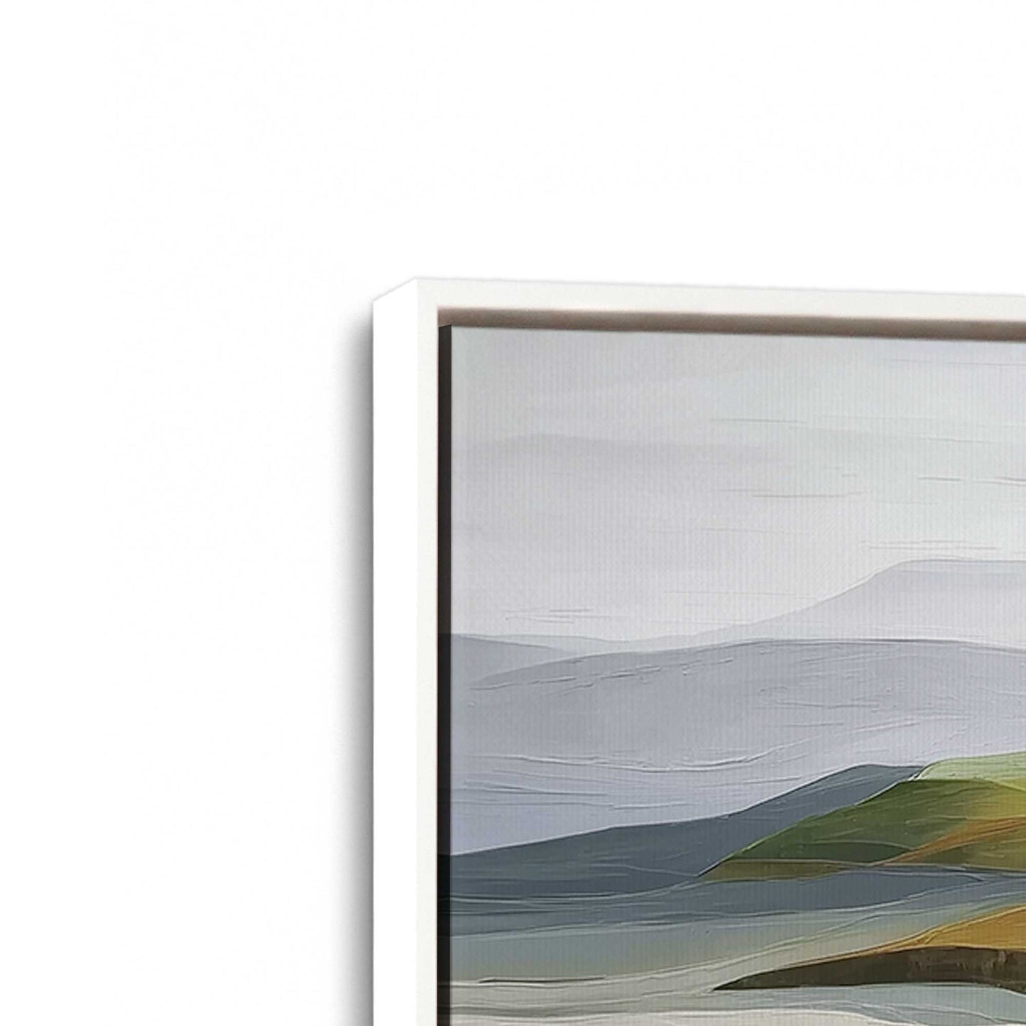 [Color:Opaque White], Picture of art in a White frame at an angle