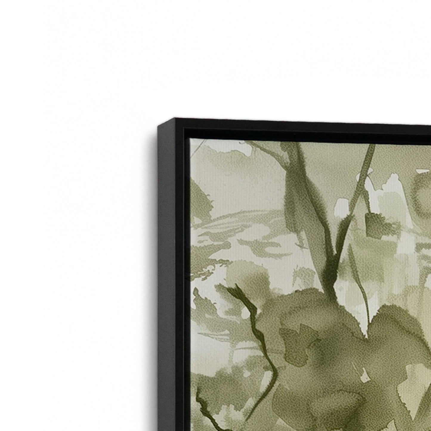 [Color:Satin Black], Picture of art in a Satin Black frame at an angle