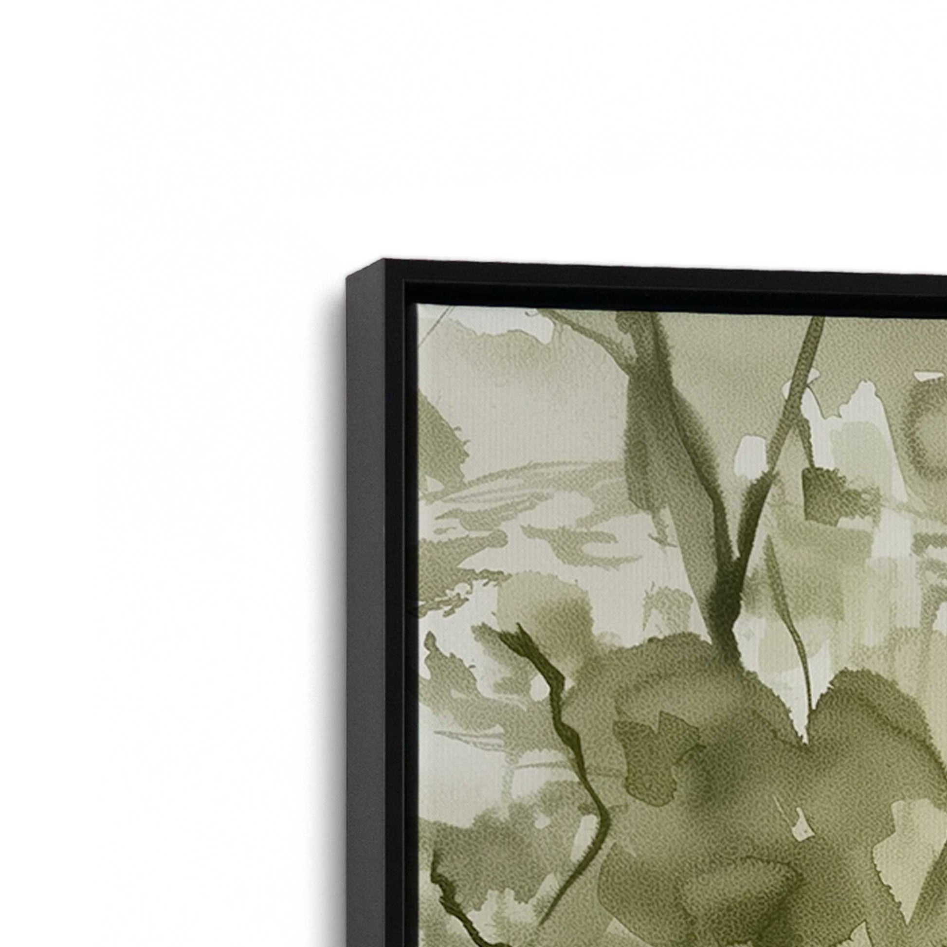 [Color:Satin Black], Picture of art in a Satin Black frame at an angle