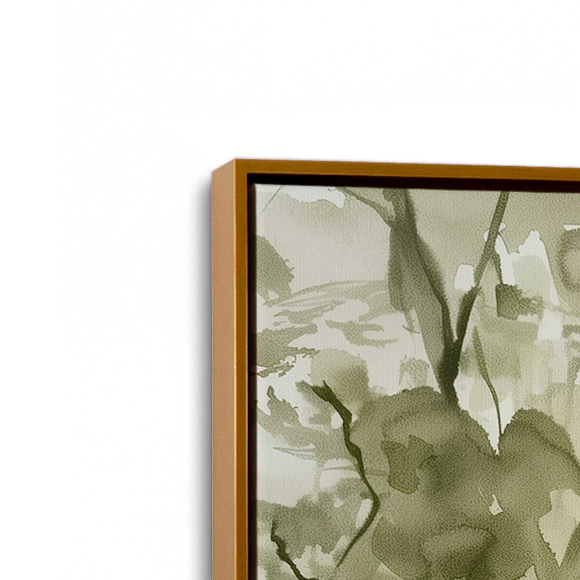 [Color:Polished Gold], Picture of art in a Polished Gold frame at an angle