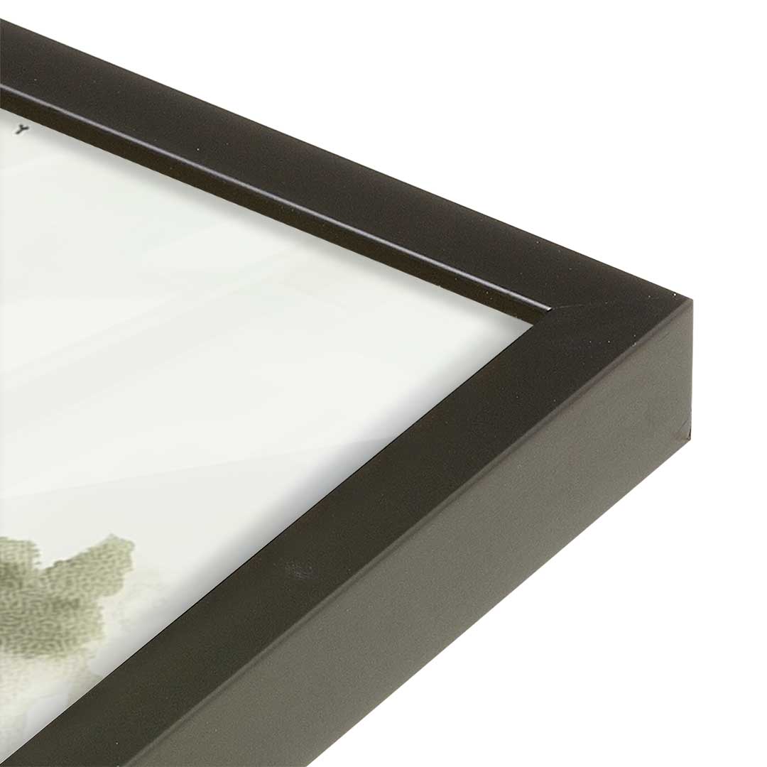 [Color:Satin Black], Picture of art in a Satin Black frame at an angle