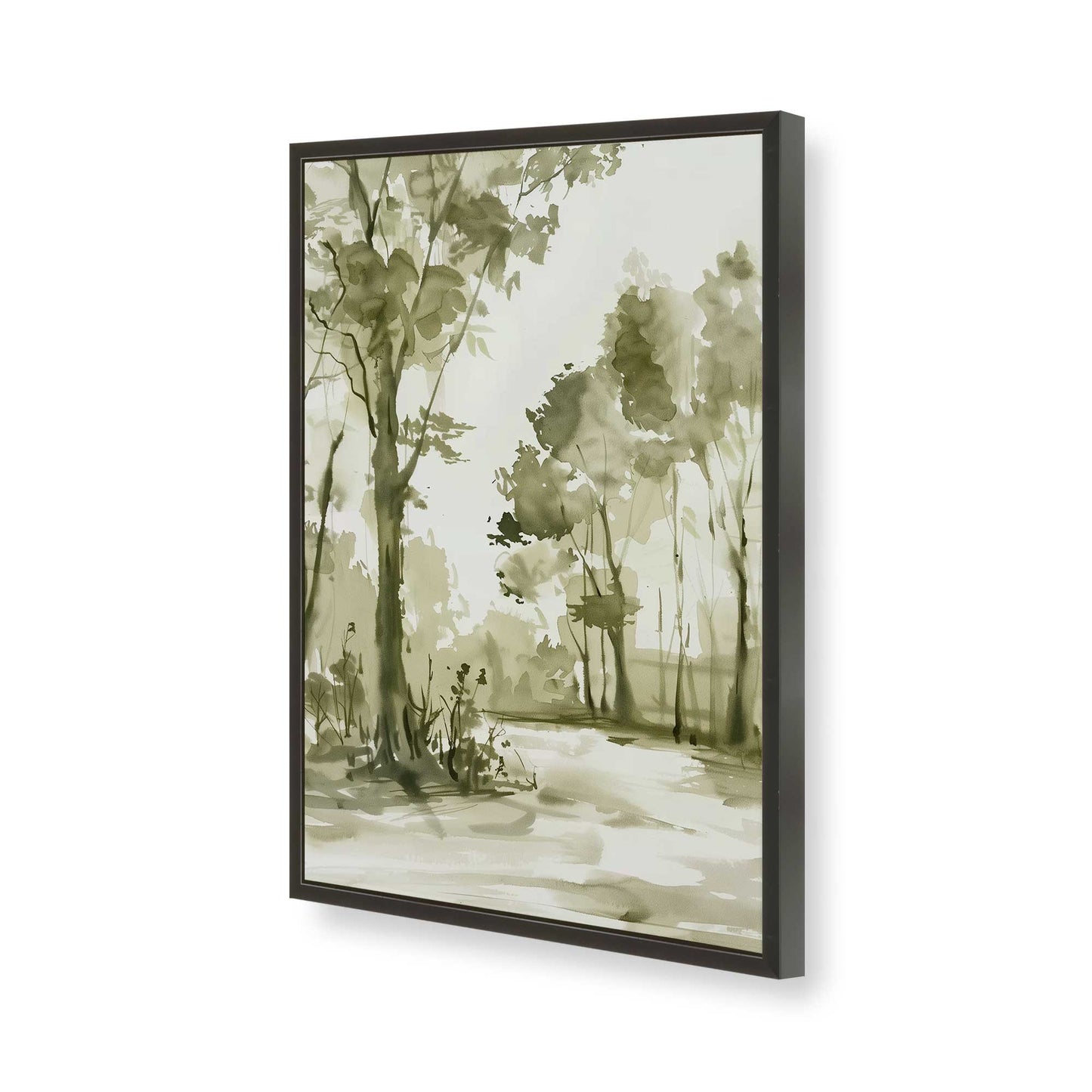 [Color:Satin Black], Picture of art in a Satin Black frame of the corner