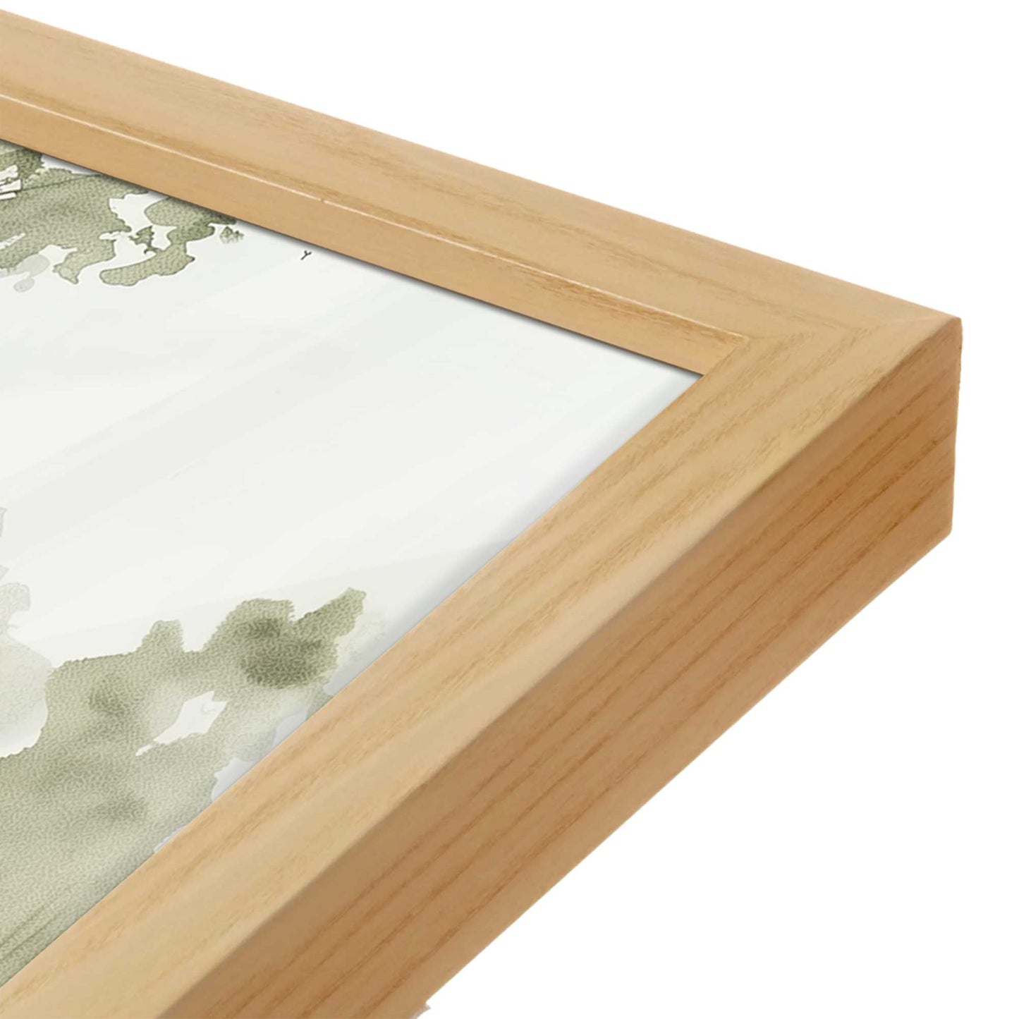 [Color:American Maple], Picture of art in a American Maple frame at an angle