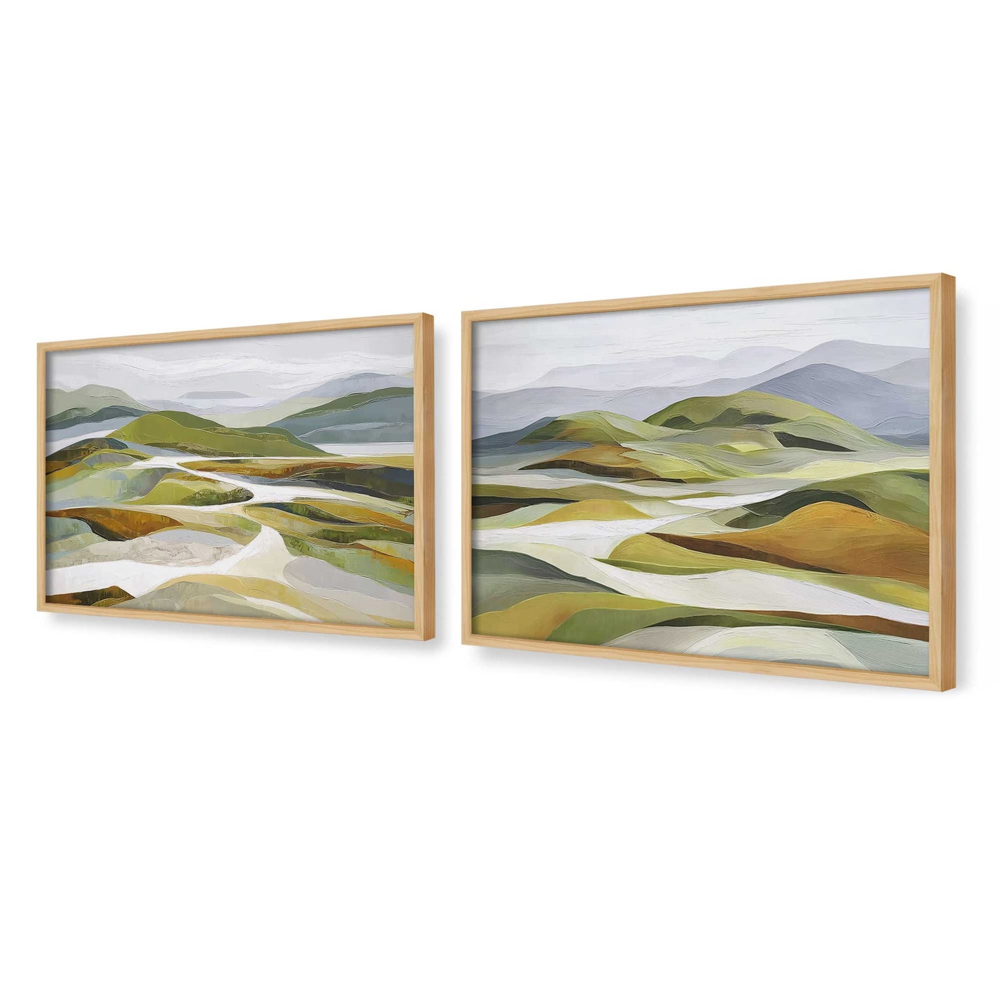 [Color:American Maple], Picture of art in a American Maple frame at an angle