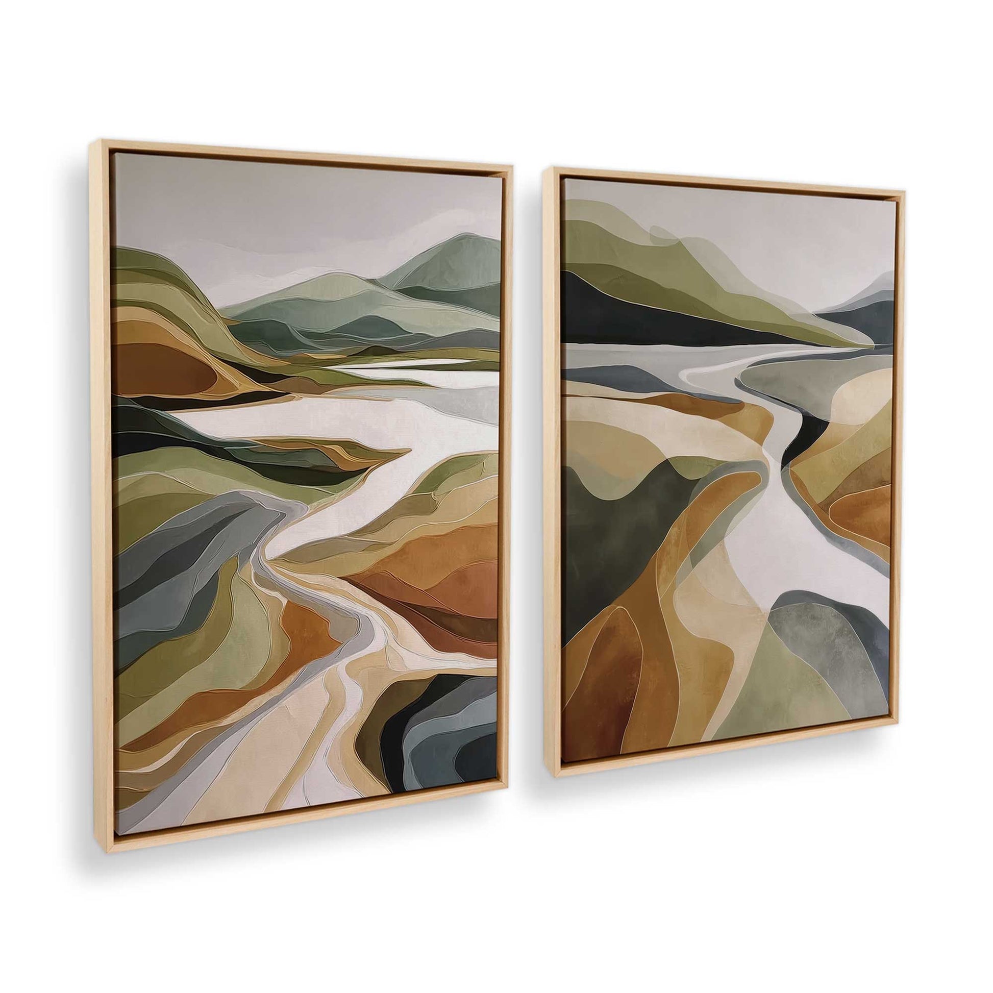 [Color:American Maple], Picture of art in a American Maple frame at an angle