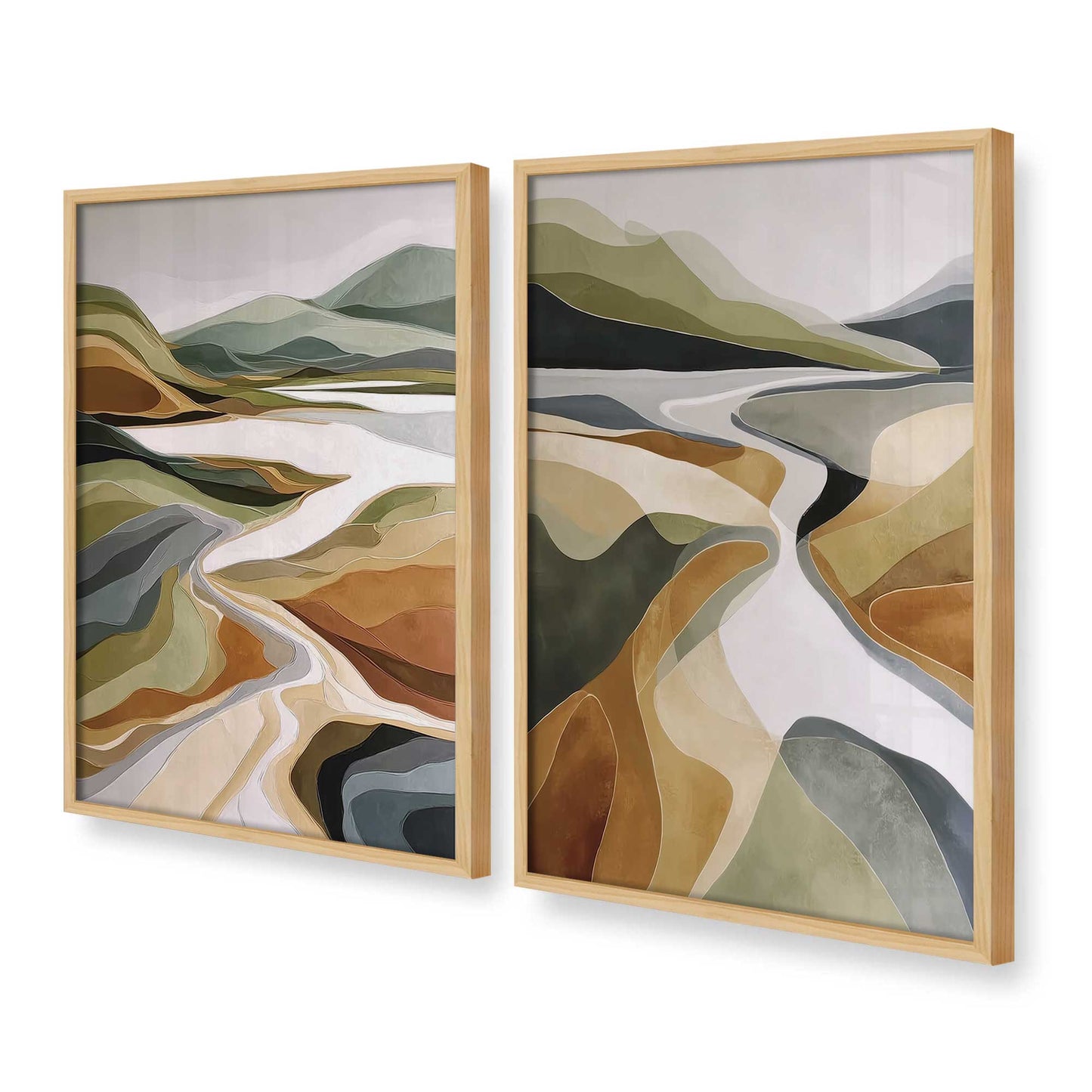 [Color:American Maple], Picture of art in a American Maple frame at an angle