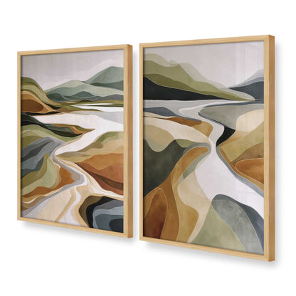 [Color:American Maple], Picture of art in a American Maple frame at an angle