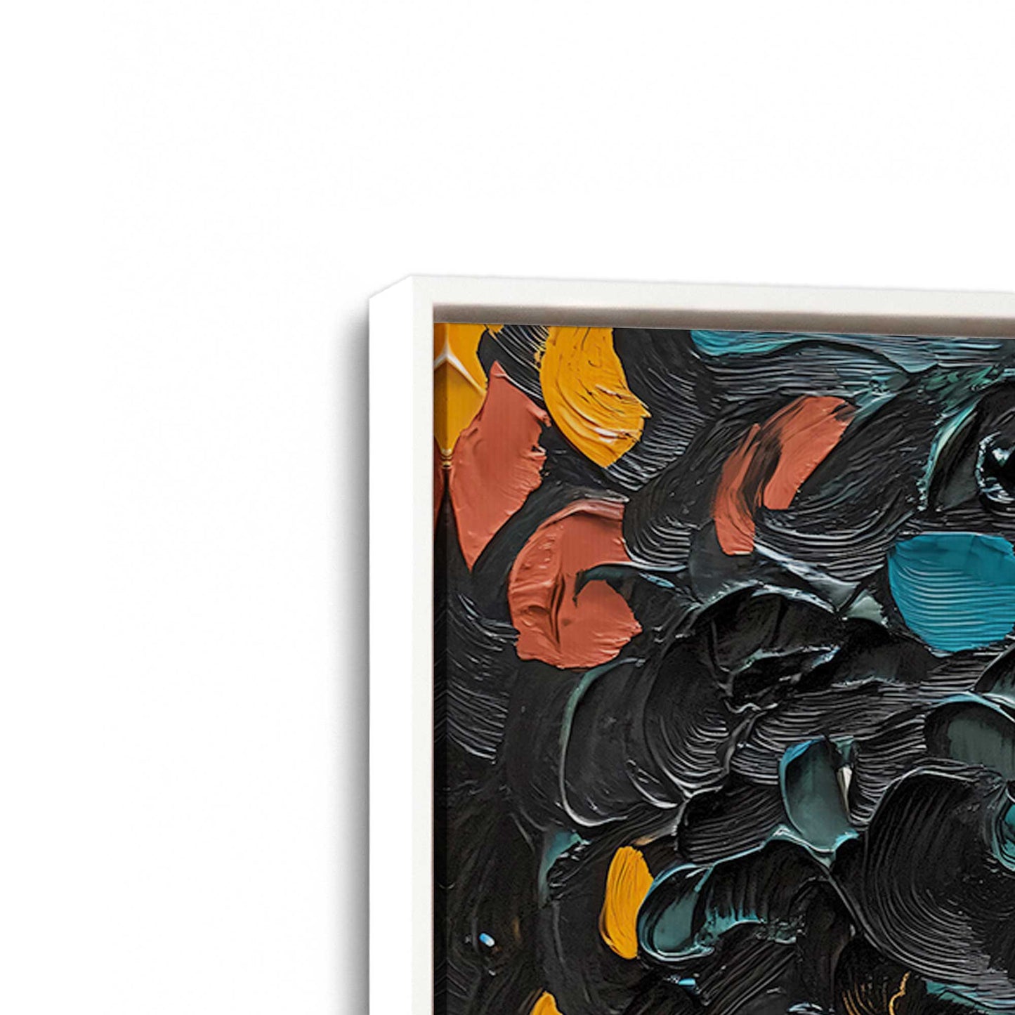[Color:Opaque White], Picture of art in a White frame at an angle
