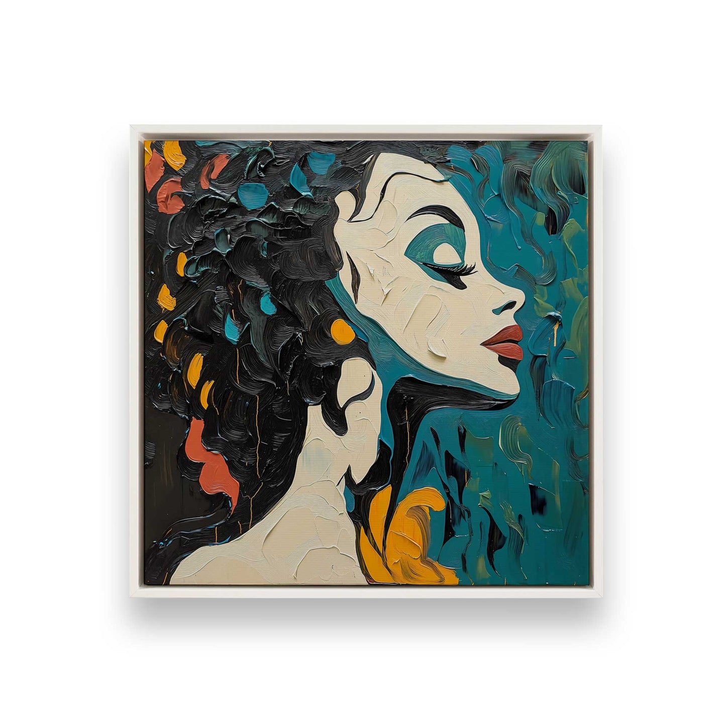 [Color:Opaque White], Picture of art in a White frame