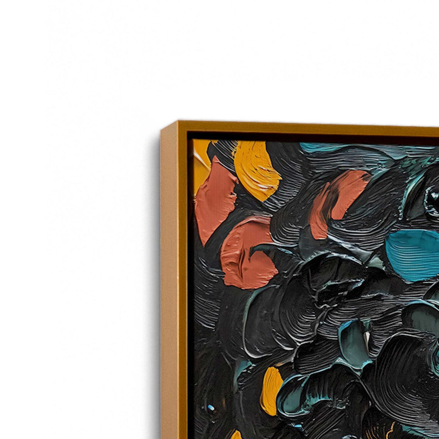 [Color:Polished Gold], Picture of art in a Polished Gold frame at an angle