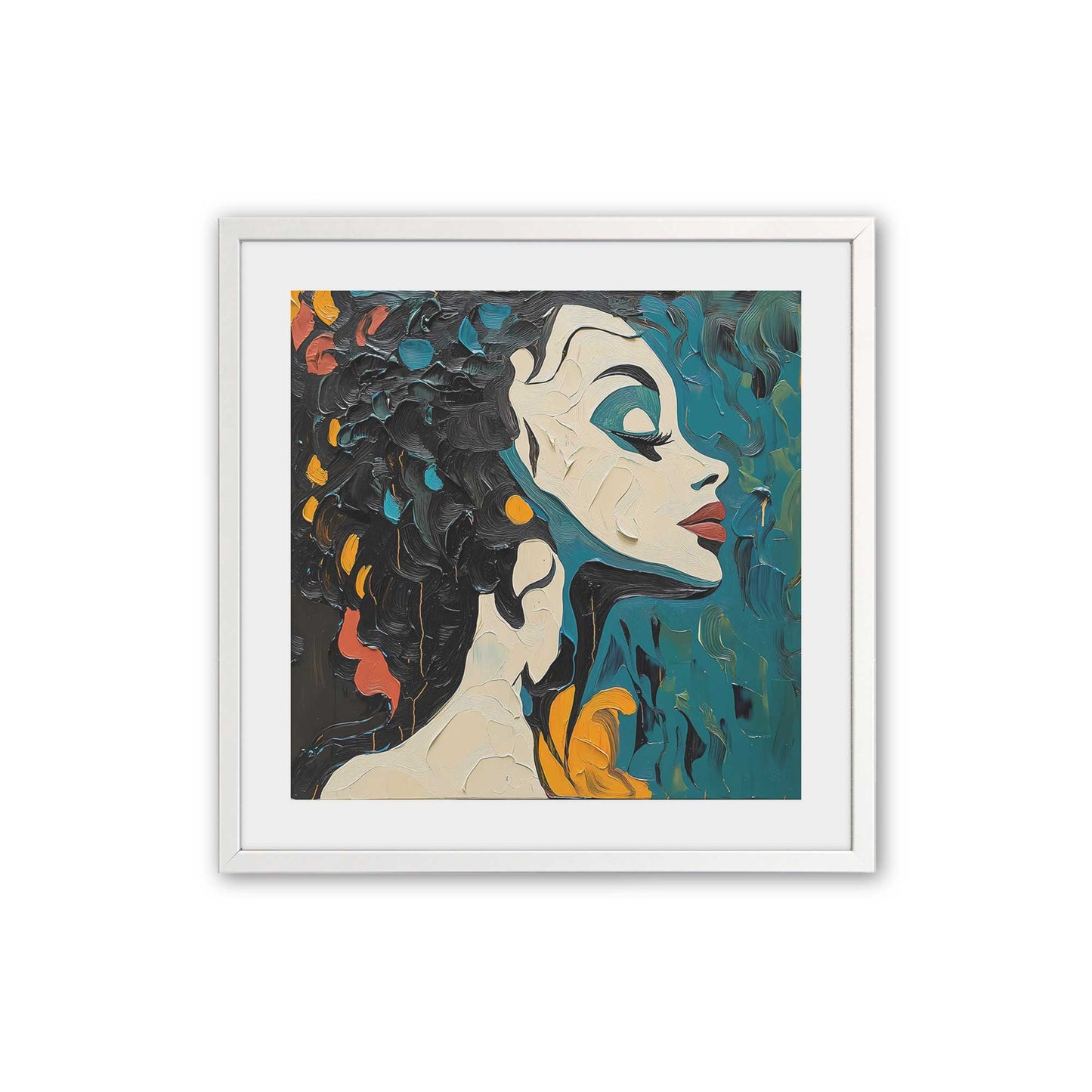 [Color:Opaque White], Picture of art in a Opaque White frame