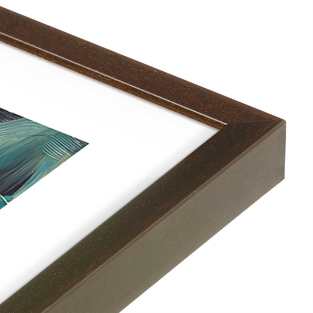 [Color:Espresso], Picture of art in a Espresso frame at an angle