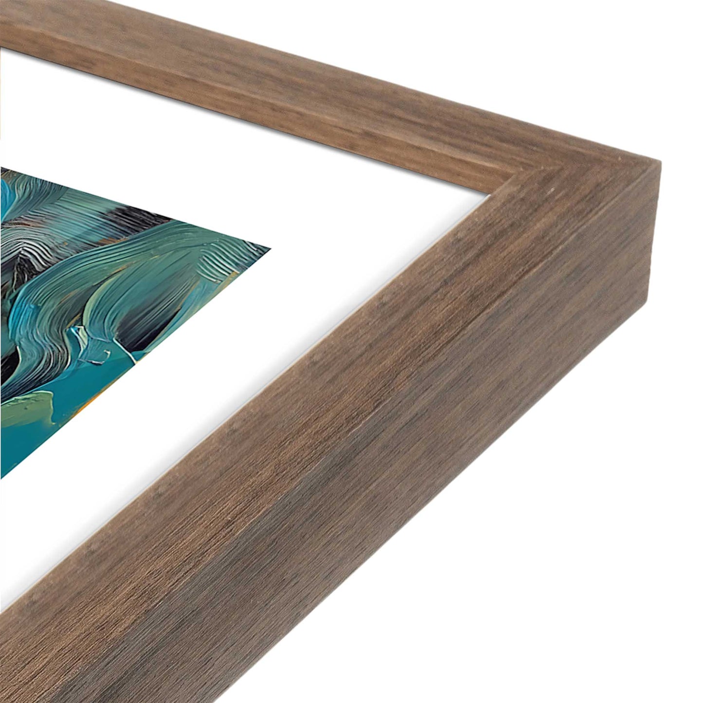 [Color:Walnut], Picture of art in a Walnut frame at an angle