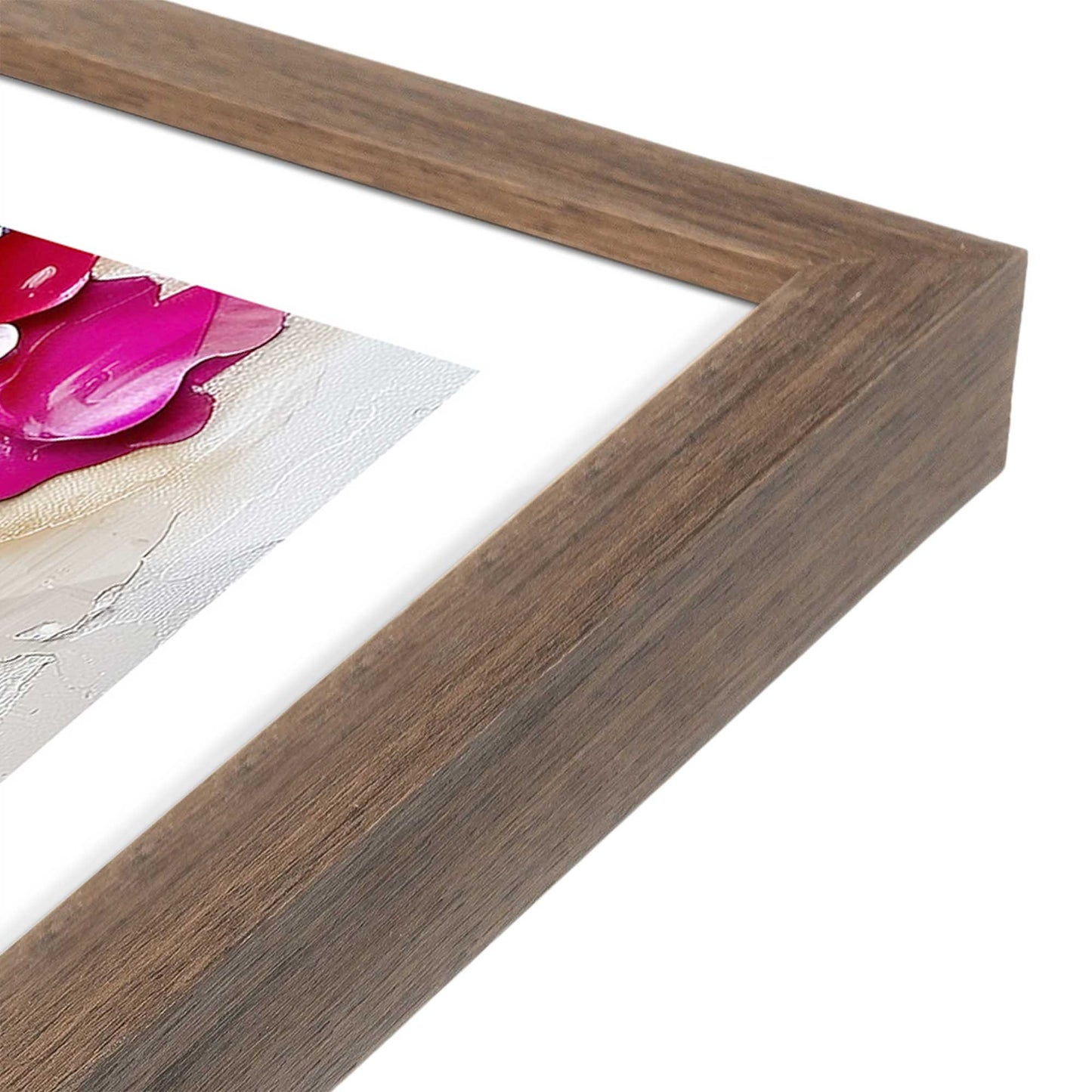 [Color:Walnut], Picture of art in a Walnut frame at an angle