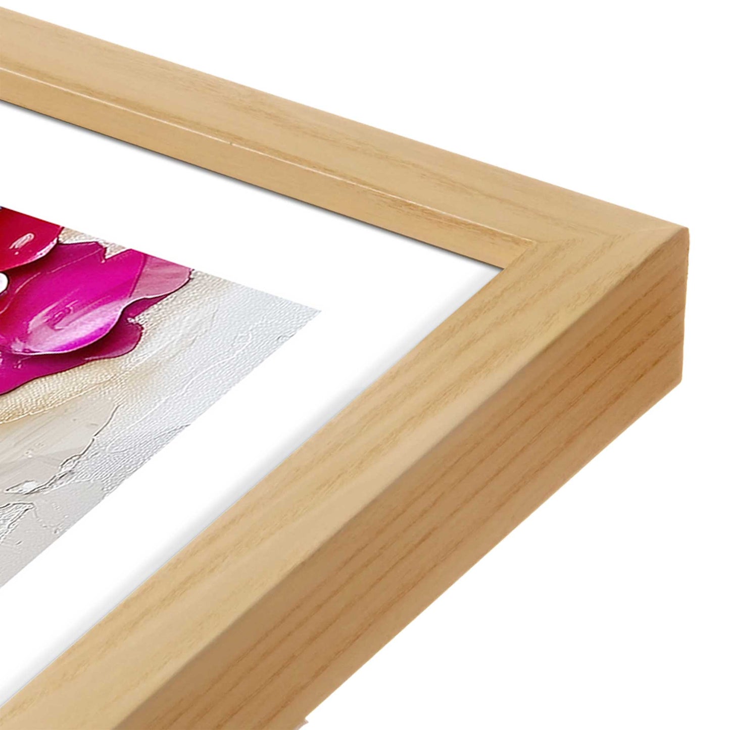 [Color:American Maple], Picture of art in a American Maple frame at an angle