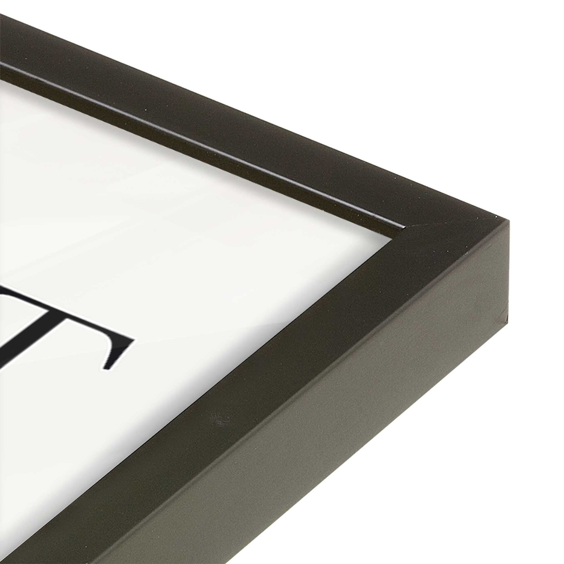 [Color:Satin Black], Picture of art in a Satin Black frame at an angle