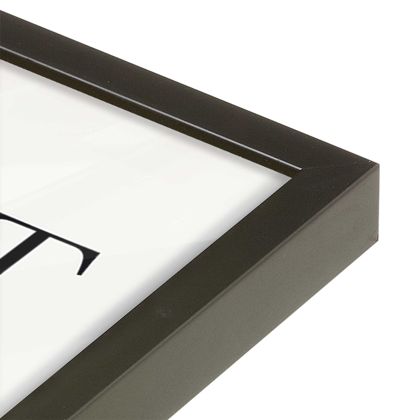 [Color:Satin Black], Picture of art in a Satin Black frame of the corner