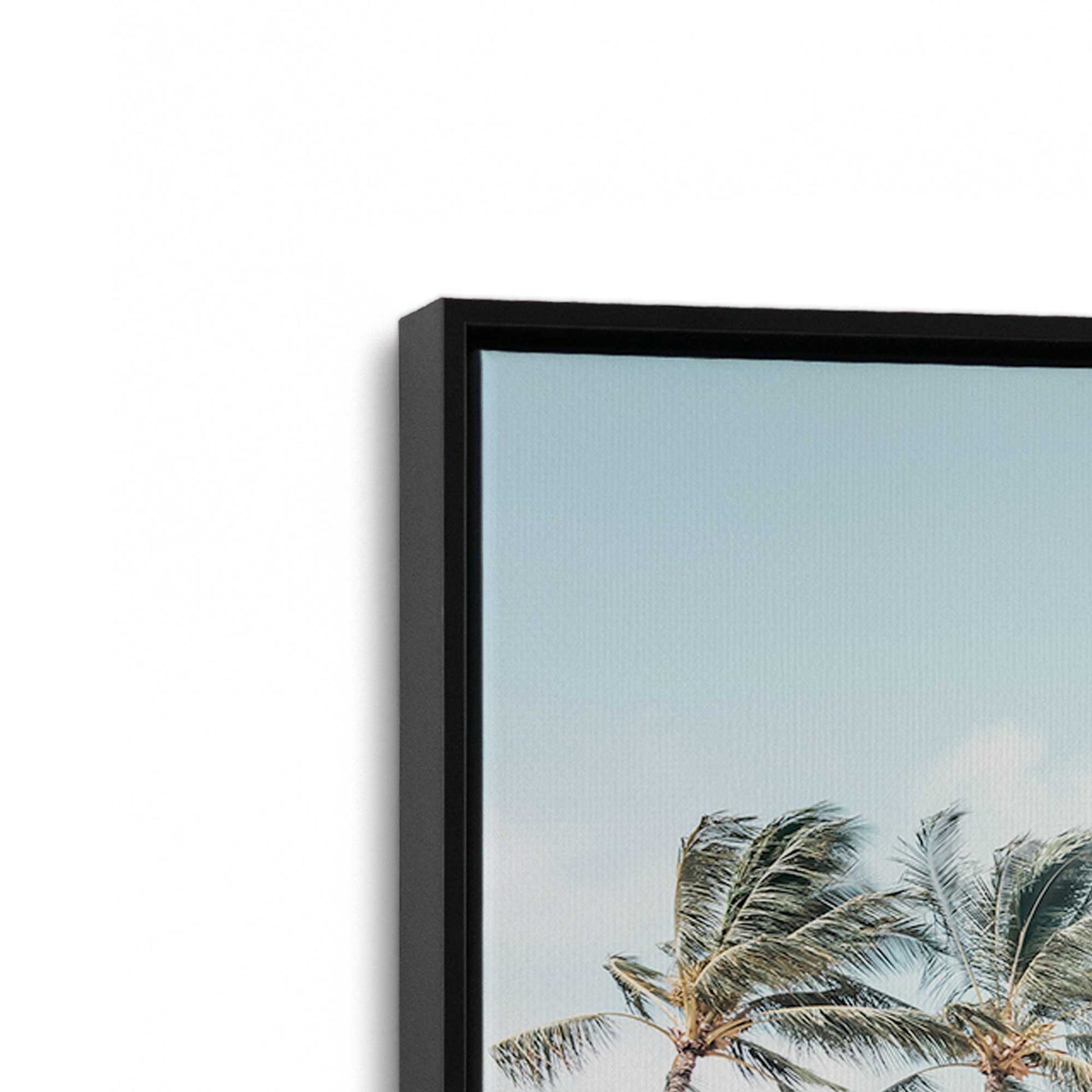 [Color:Satin Black], Picture of art in a Satin Black frame at an angle