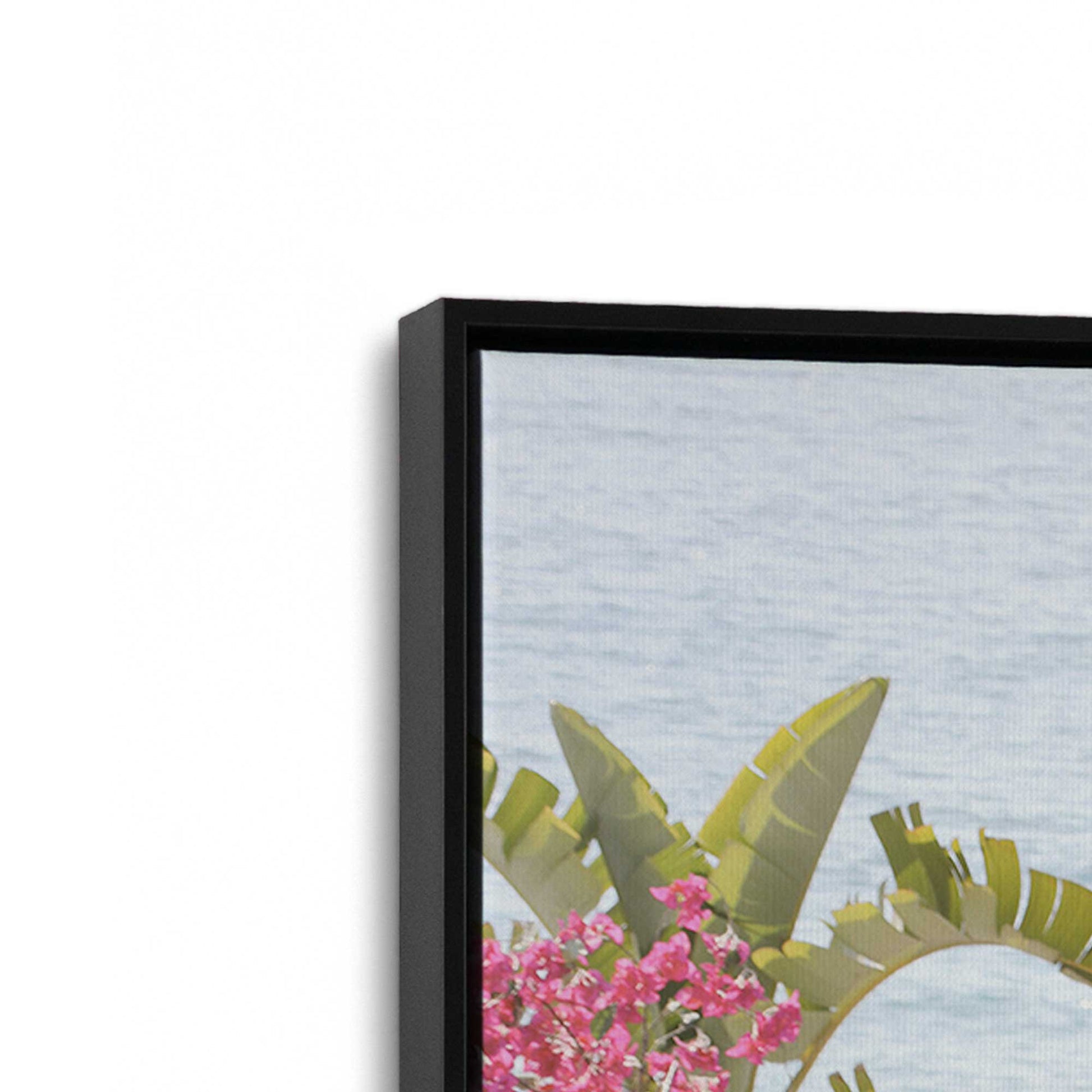 [Color:Satin Black], Picture of art in a Satin Black frame at an angle