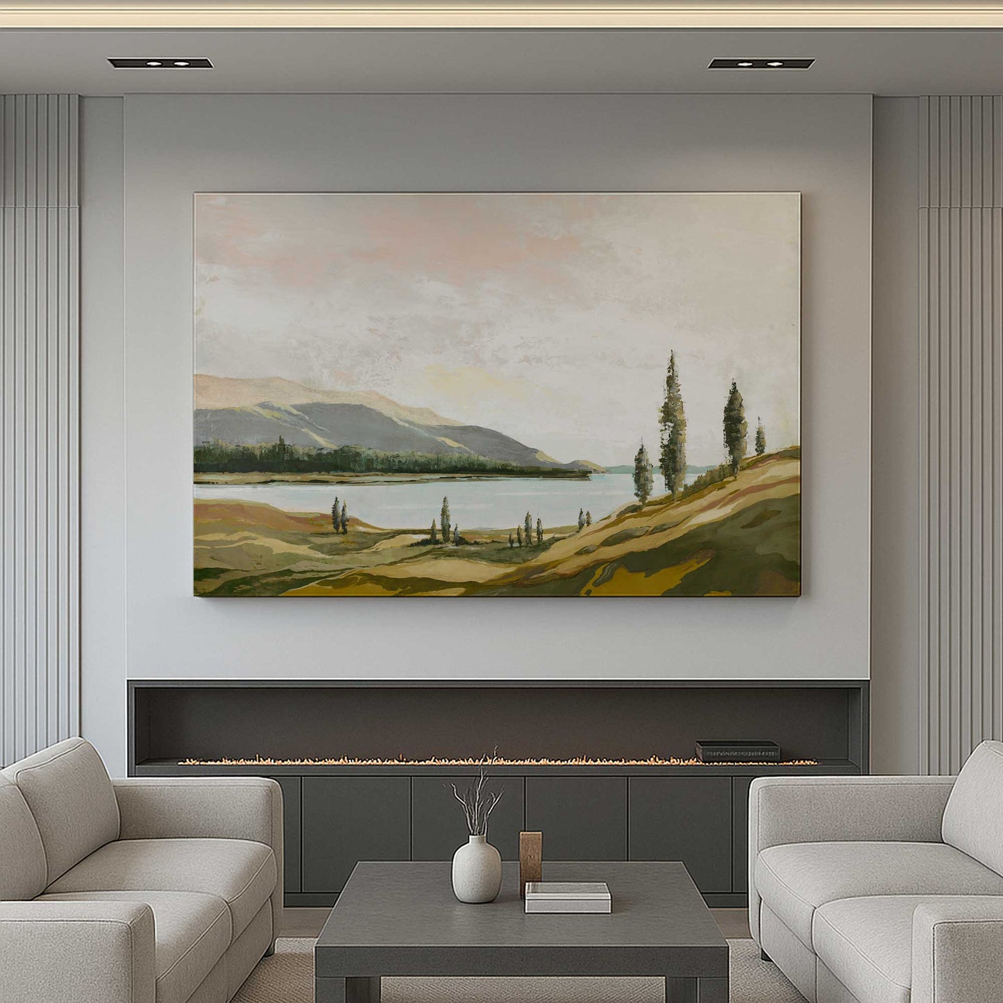 [Color:Stretched Canvas], Picture of art in a room