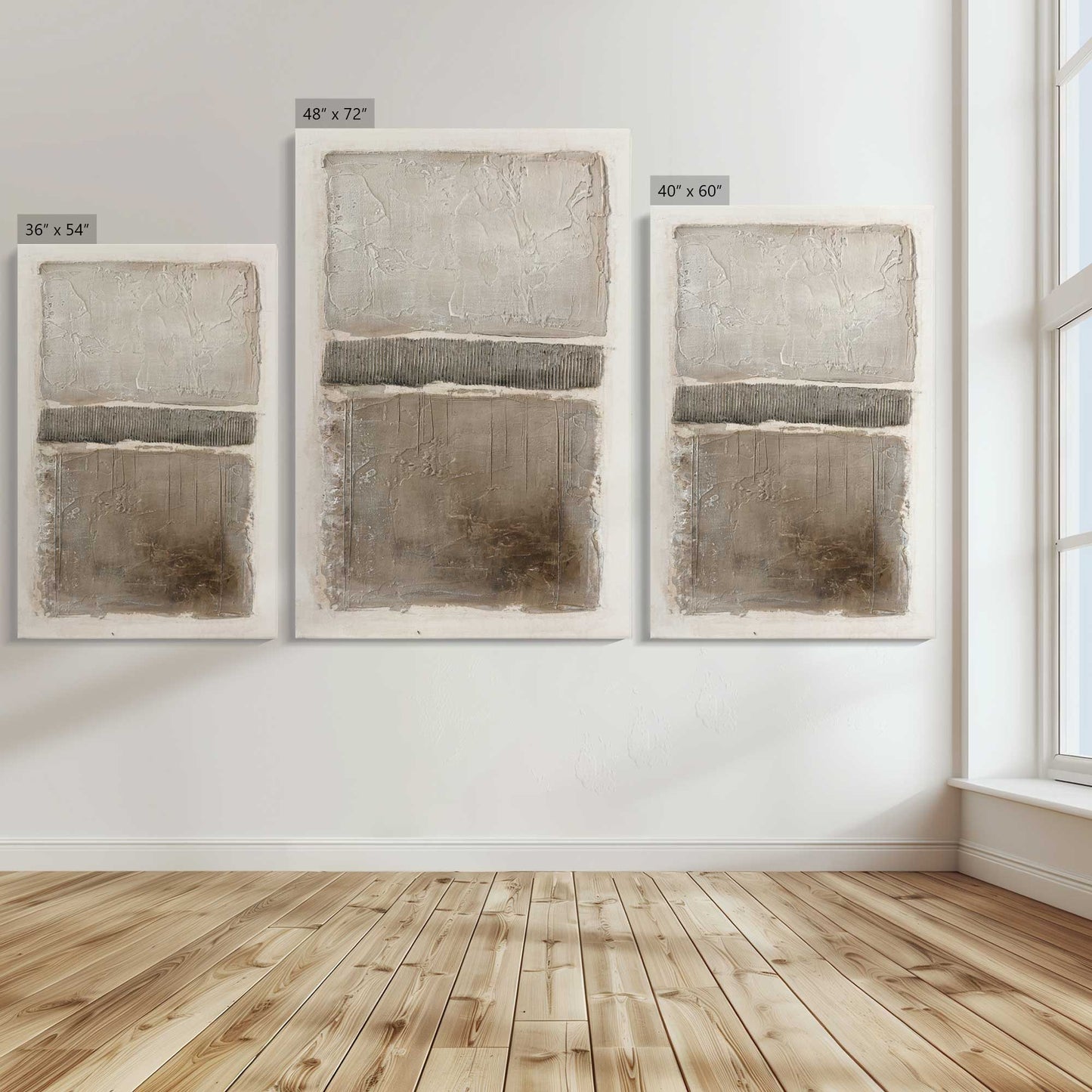 [Color:Stretched Canvas], Image showing the size comparisons