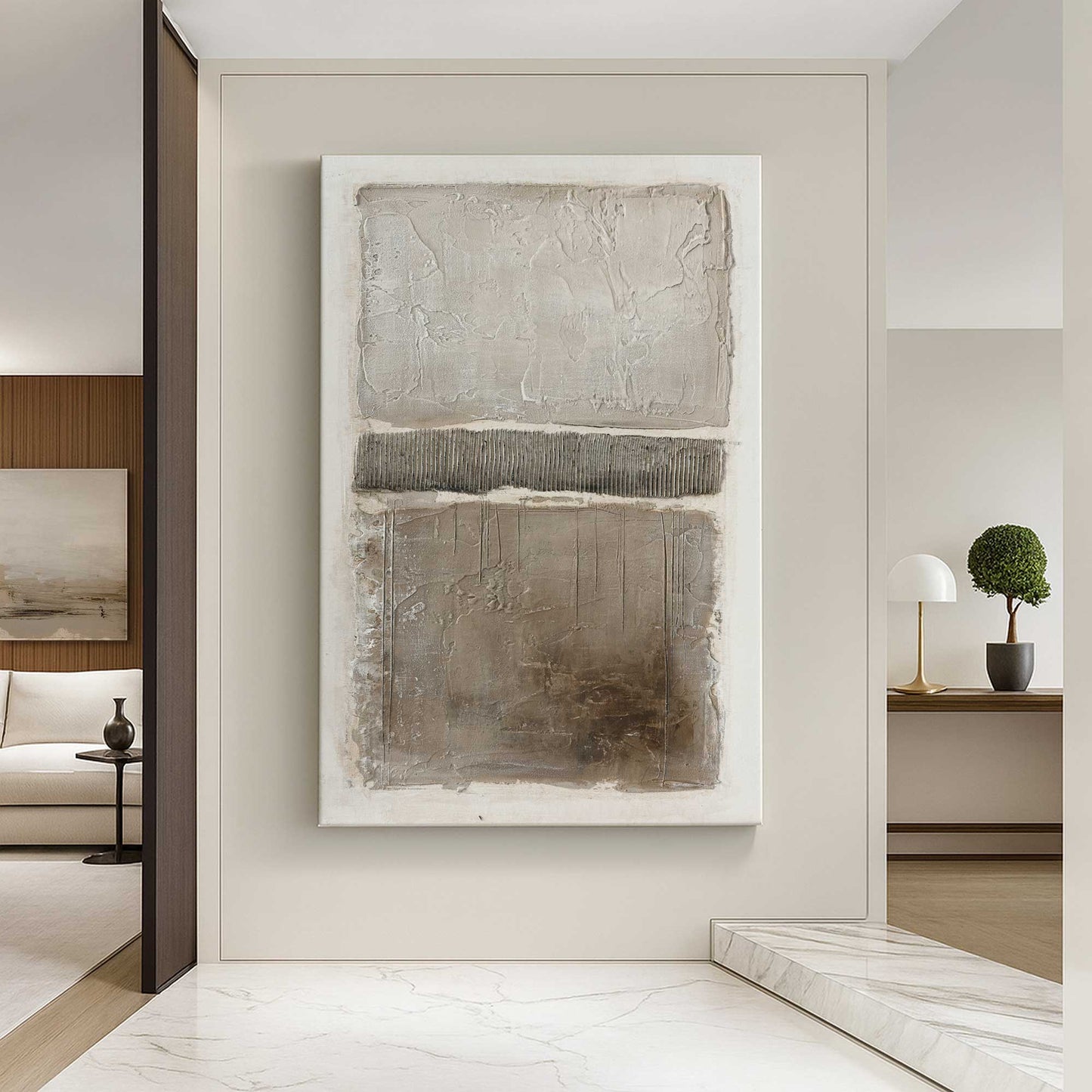 [Color:Stretched Canvas], Picture of art in a room