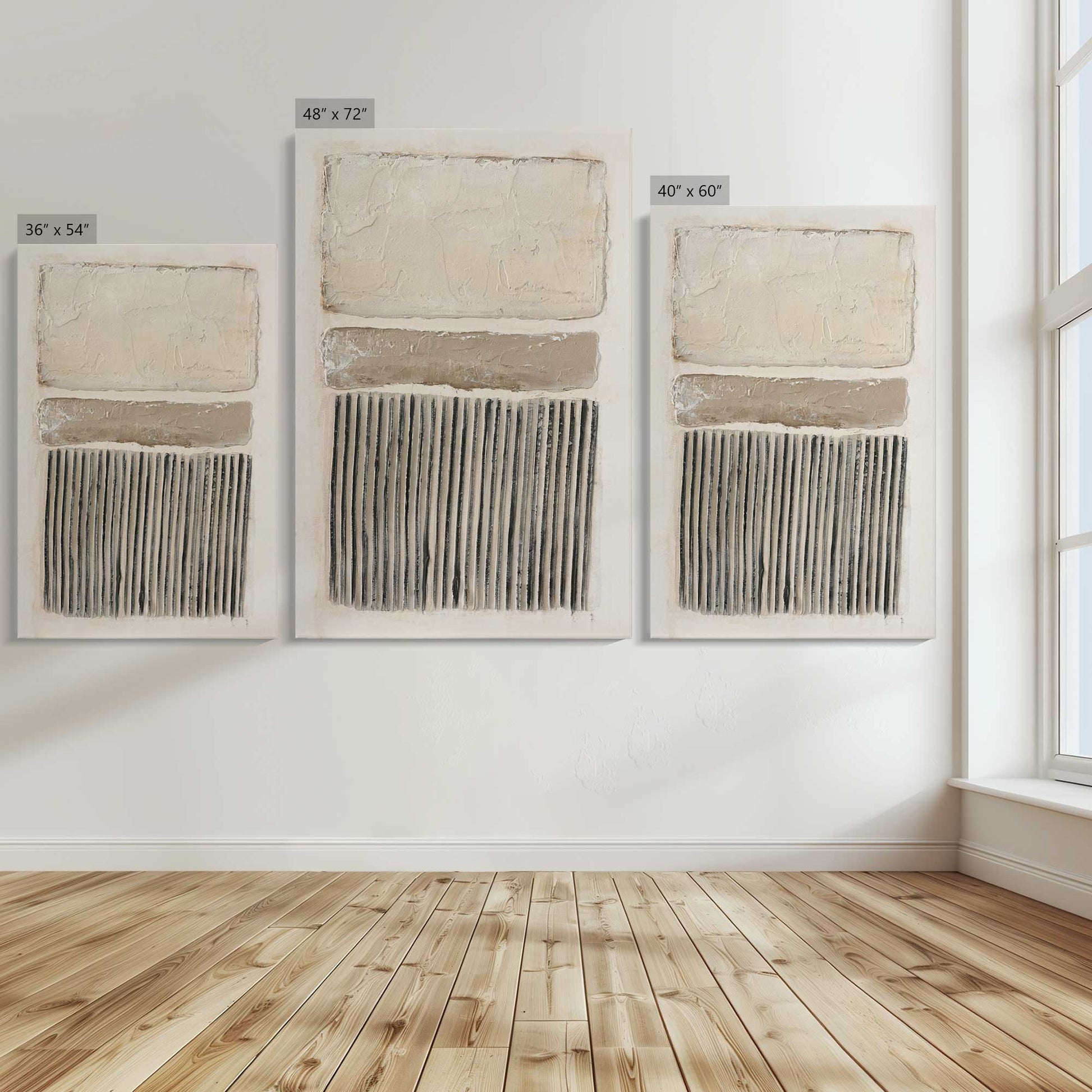 [Color:Stretched Canvas], Image showing the size comparisons