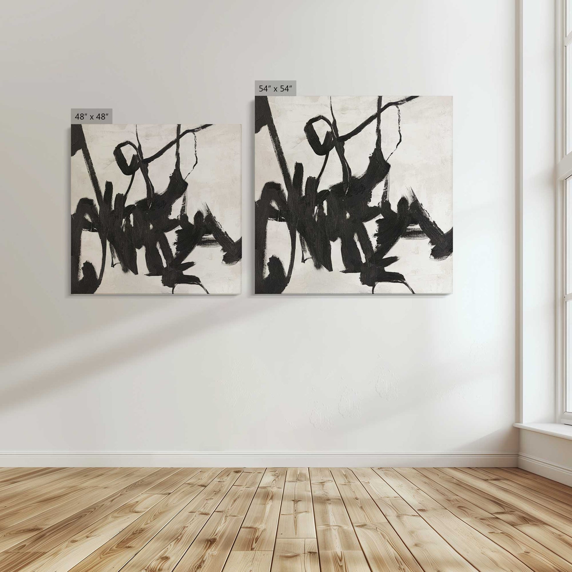 [Color:Stretched Canvas], Image showing the size comparisons