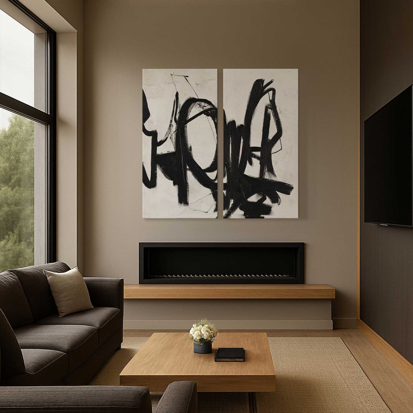 [Color:Stretched Canvas], Picture of art in a room