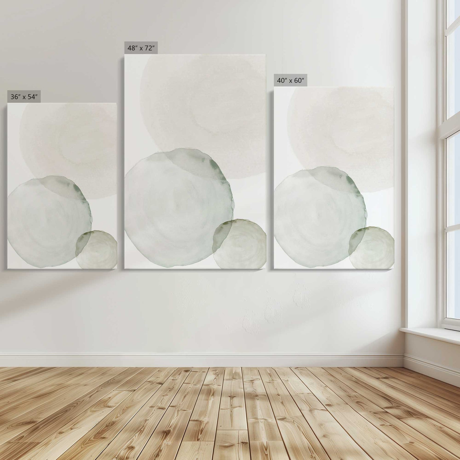 [Color:Stretched Canvas], Image showing the size comparisons