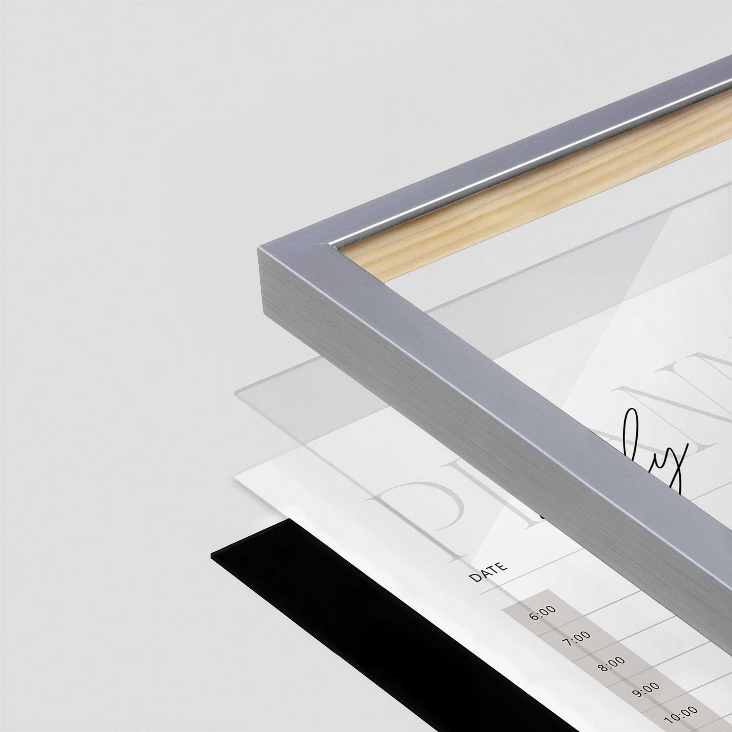 [Color:Polished Chrome], Picture of art in a Polished Chrome frame at an angle