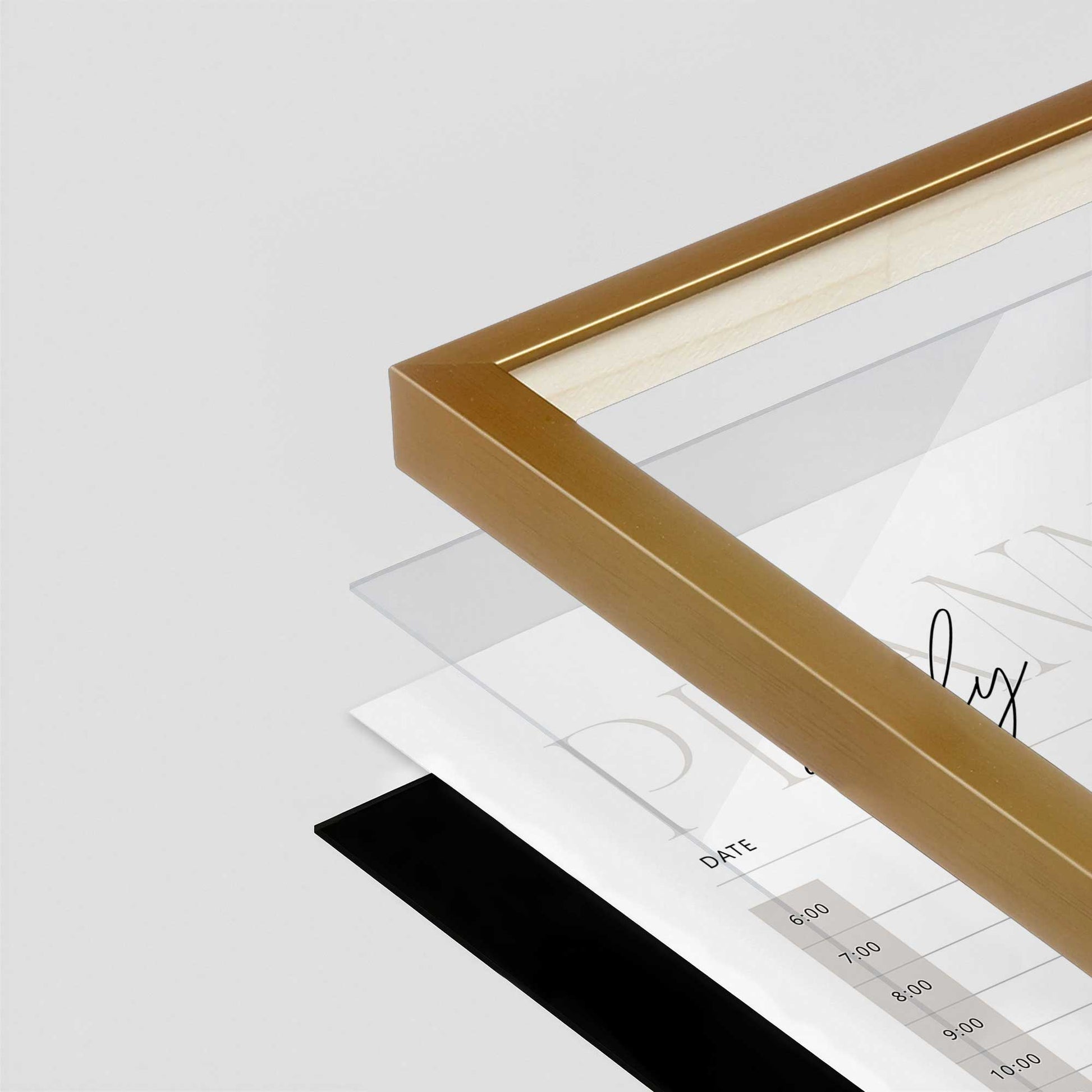 [Color:Polished Gold], Picture of art in a Polished Gold frame at an angle