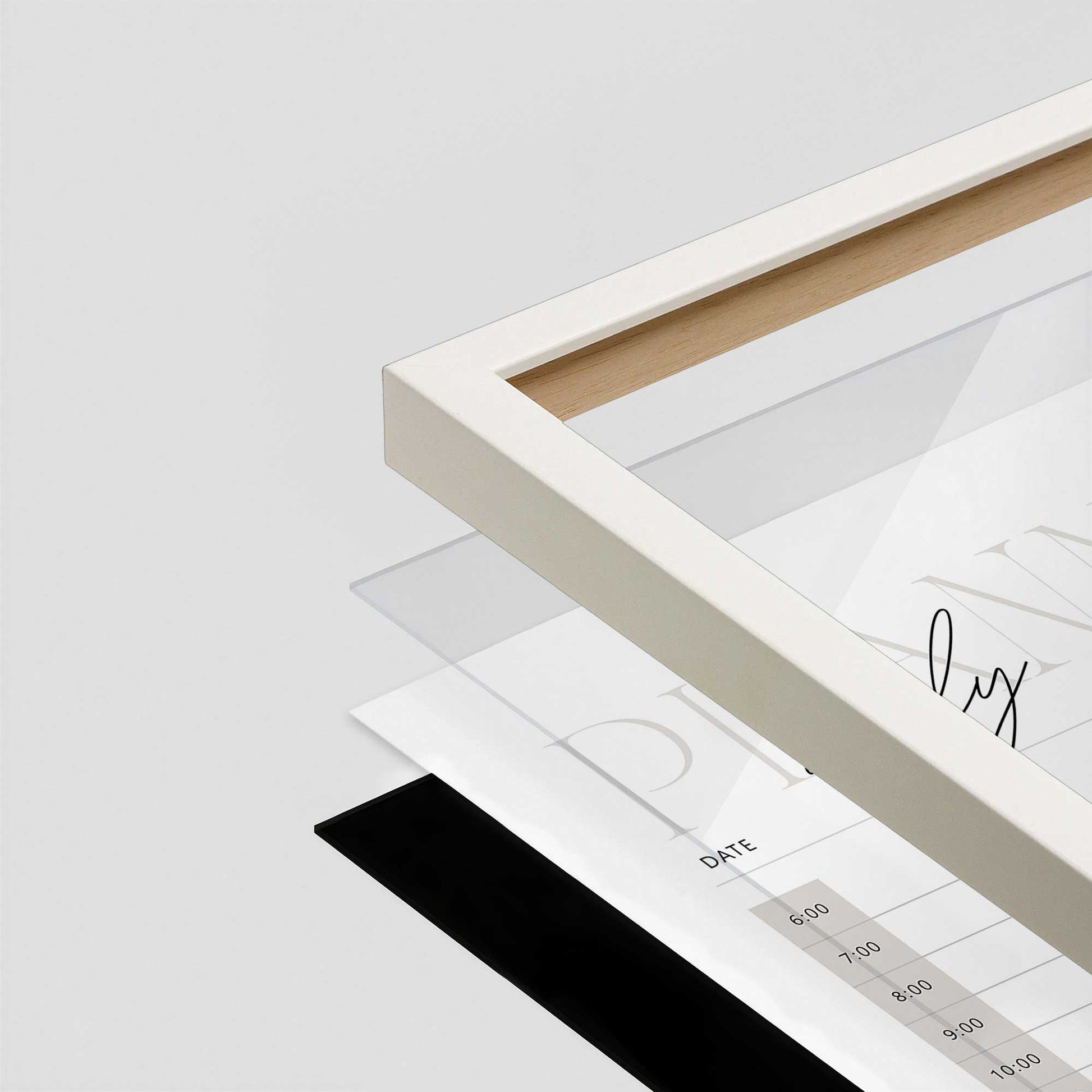 [Color:Opaque White], Picture of art in a Opaque White frame at an angle