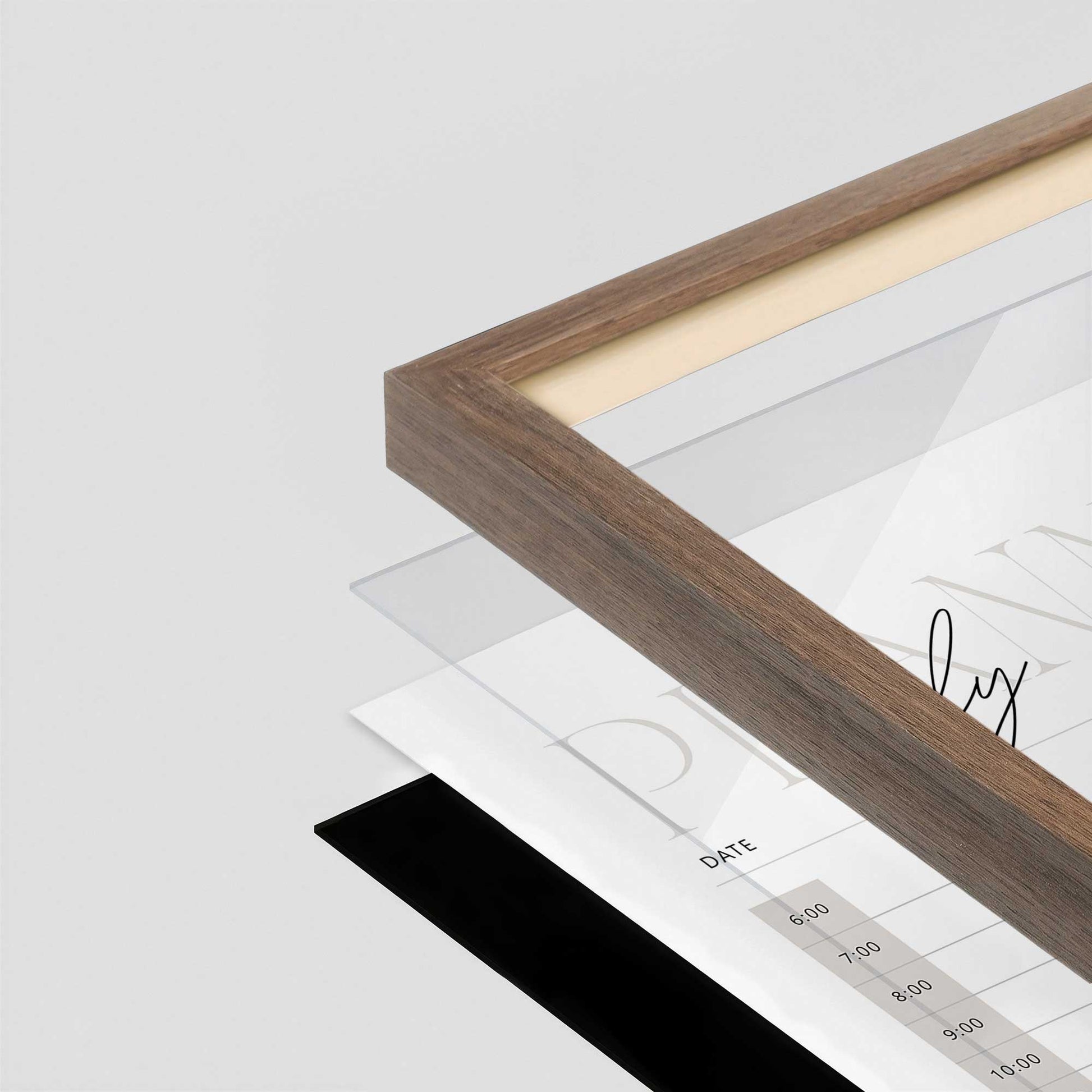 [Color:Walnut], Picture of art in a Walnut frame at an angle