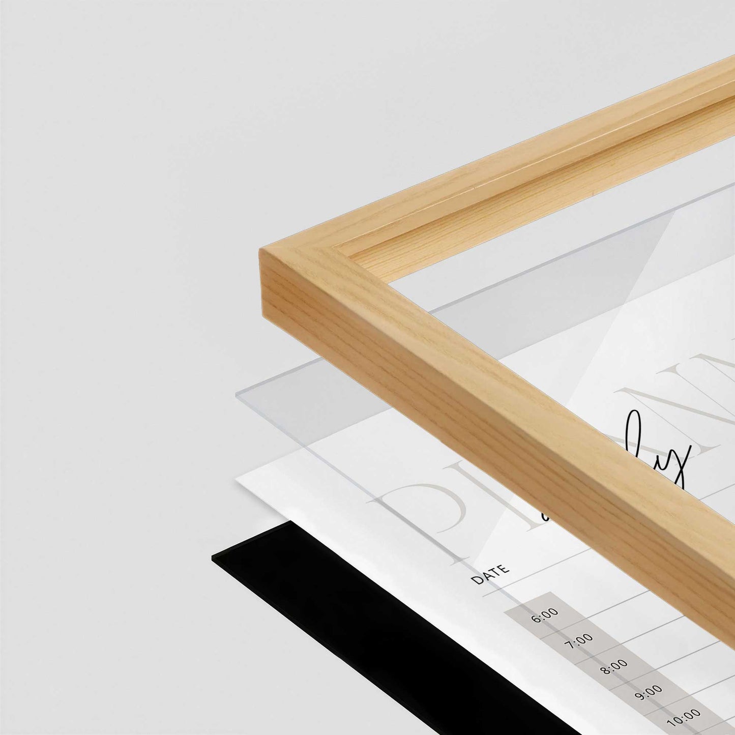 [Color:American Maple], Picture of art in a American Maple frame at an angle