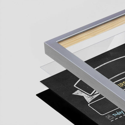 [Color:Polished Chrome], Picture of art in a Polished Chrome frame at an angle