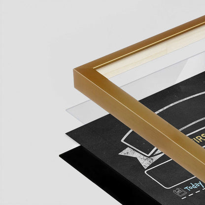 [Color:Polished Gold], Picture of art in a Polished Gold frame at an angle