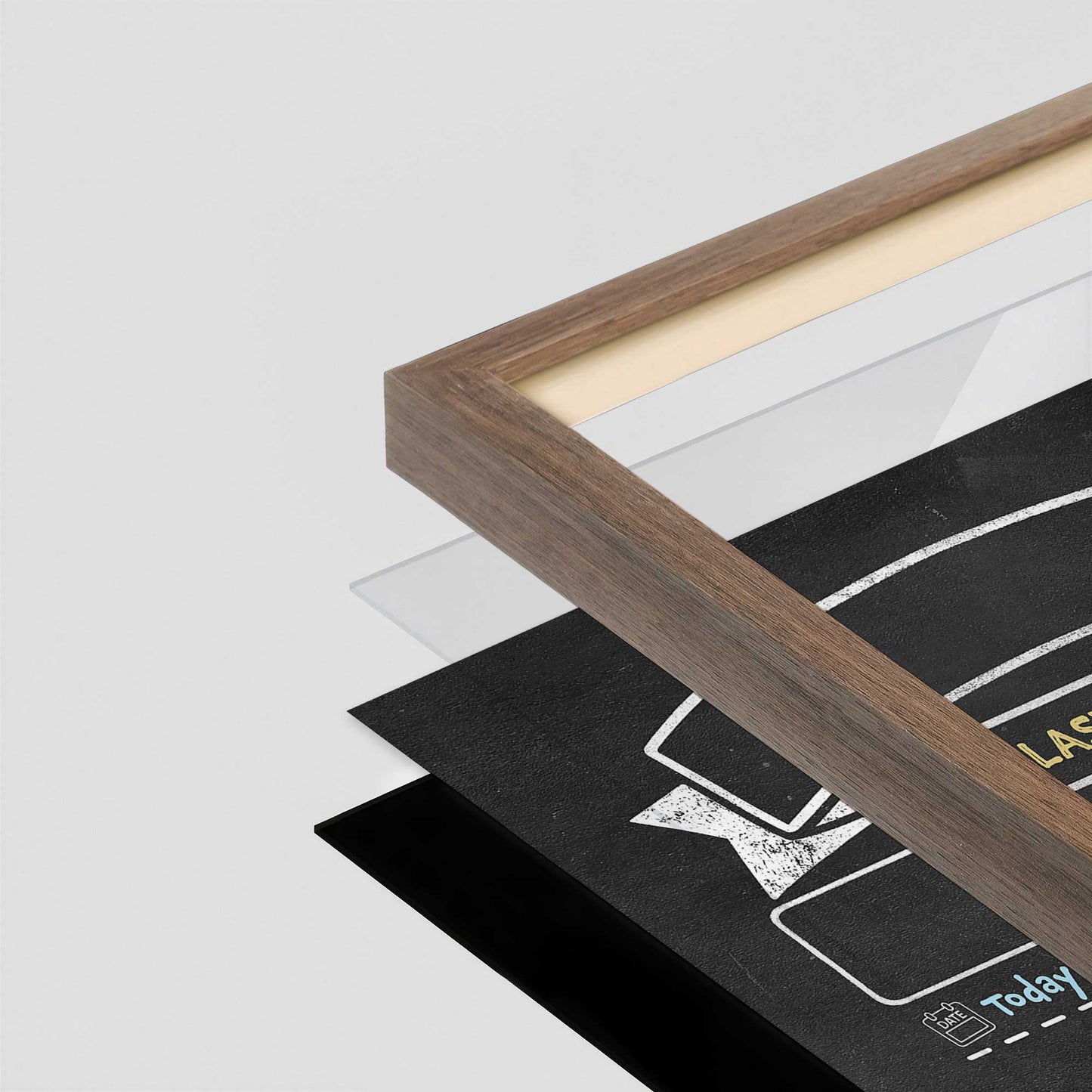 [Color:Walnut], Picture of art in a Walnut frame at an angle