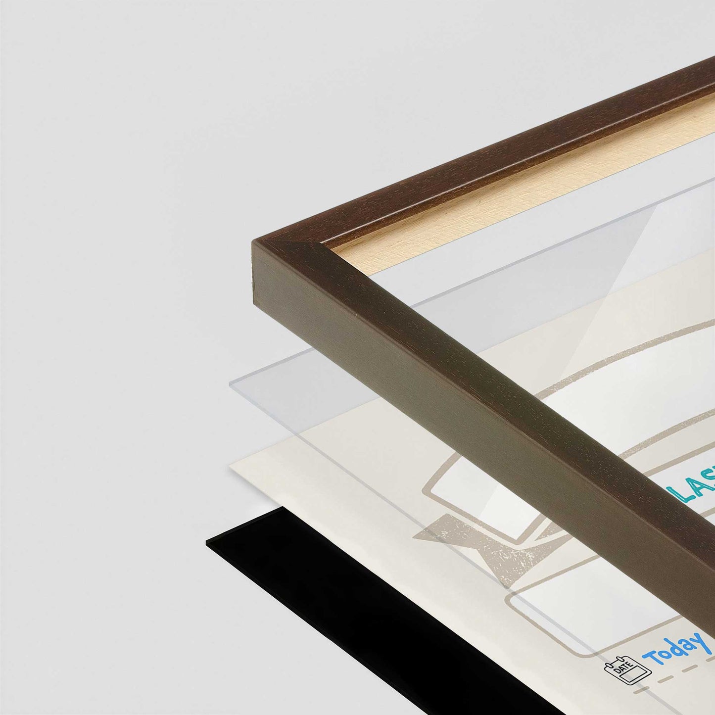 [Color:Belvinder Brown], Picture of art in a Belvinder Brown frame at an angle